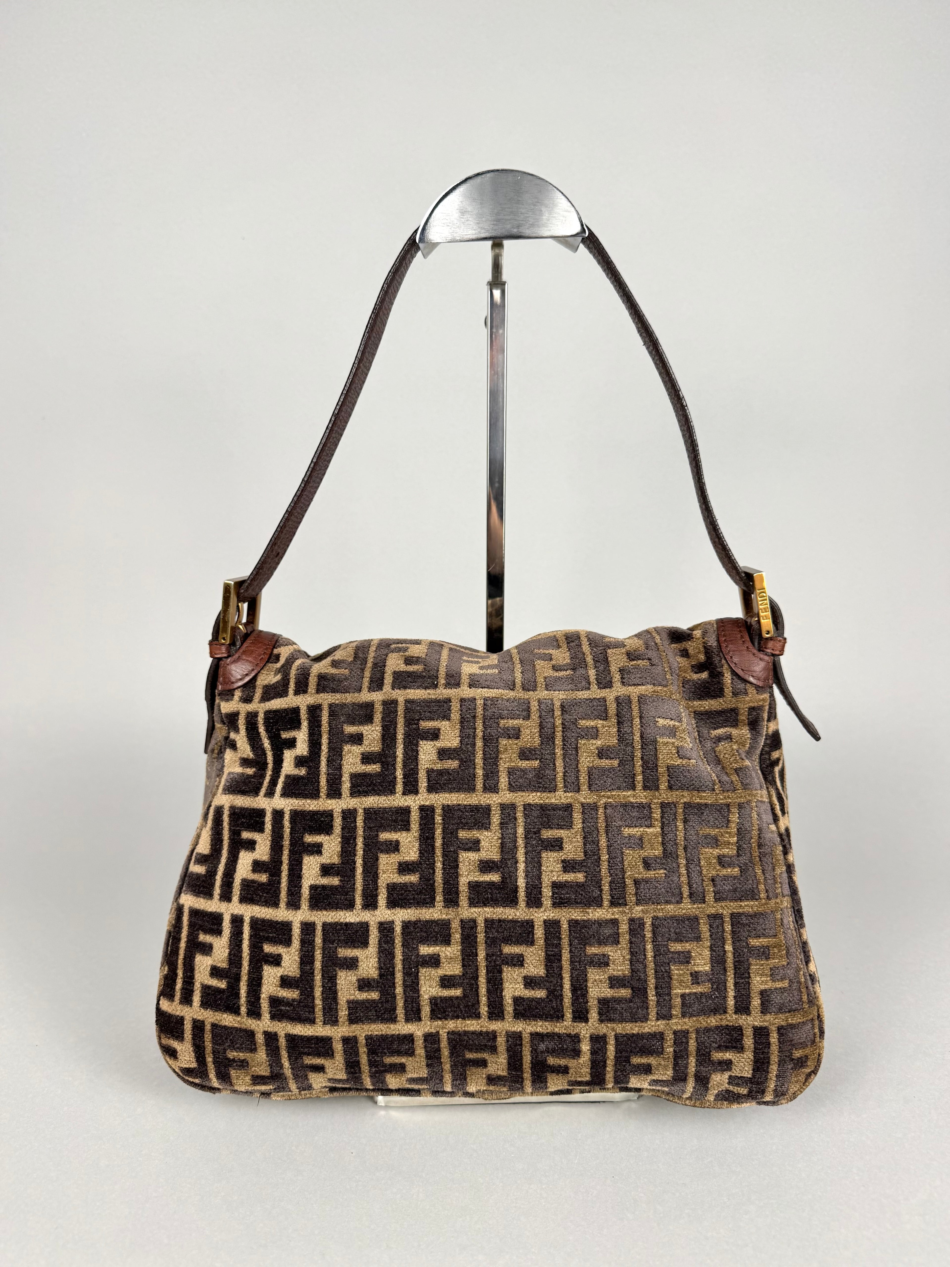 Fendi Mamma Baguette Monogram Zucca Velour