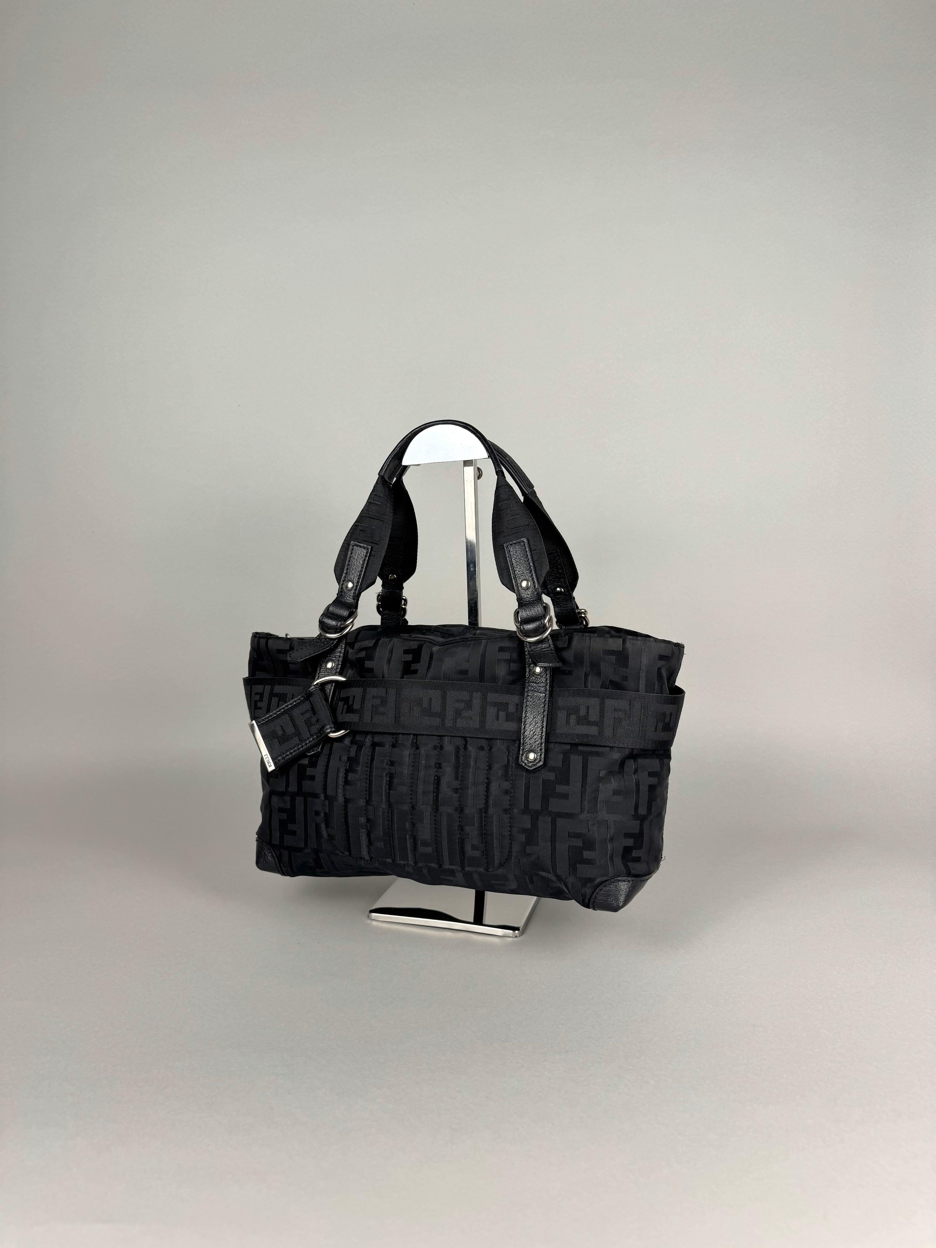 Fendi Monogram Zucca Zip Code Shoulder