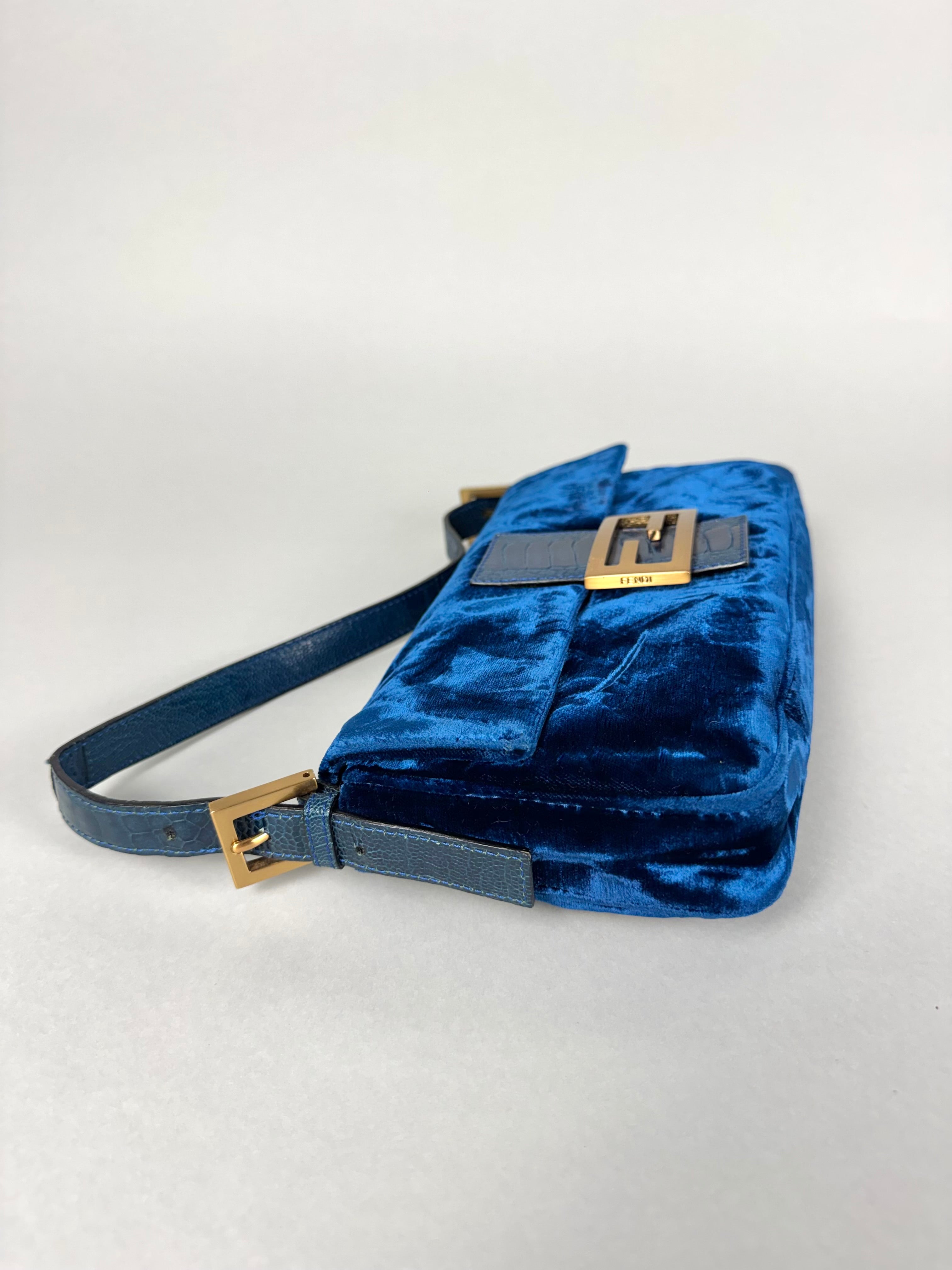 Fendi Baguette Blue Velvet
