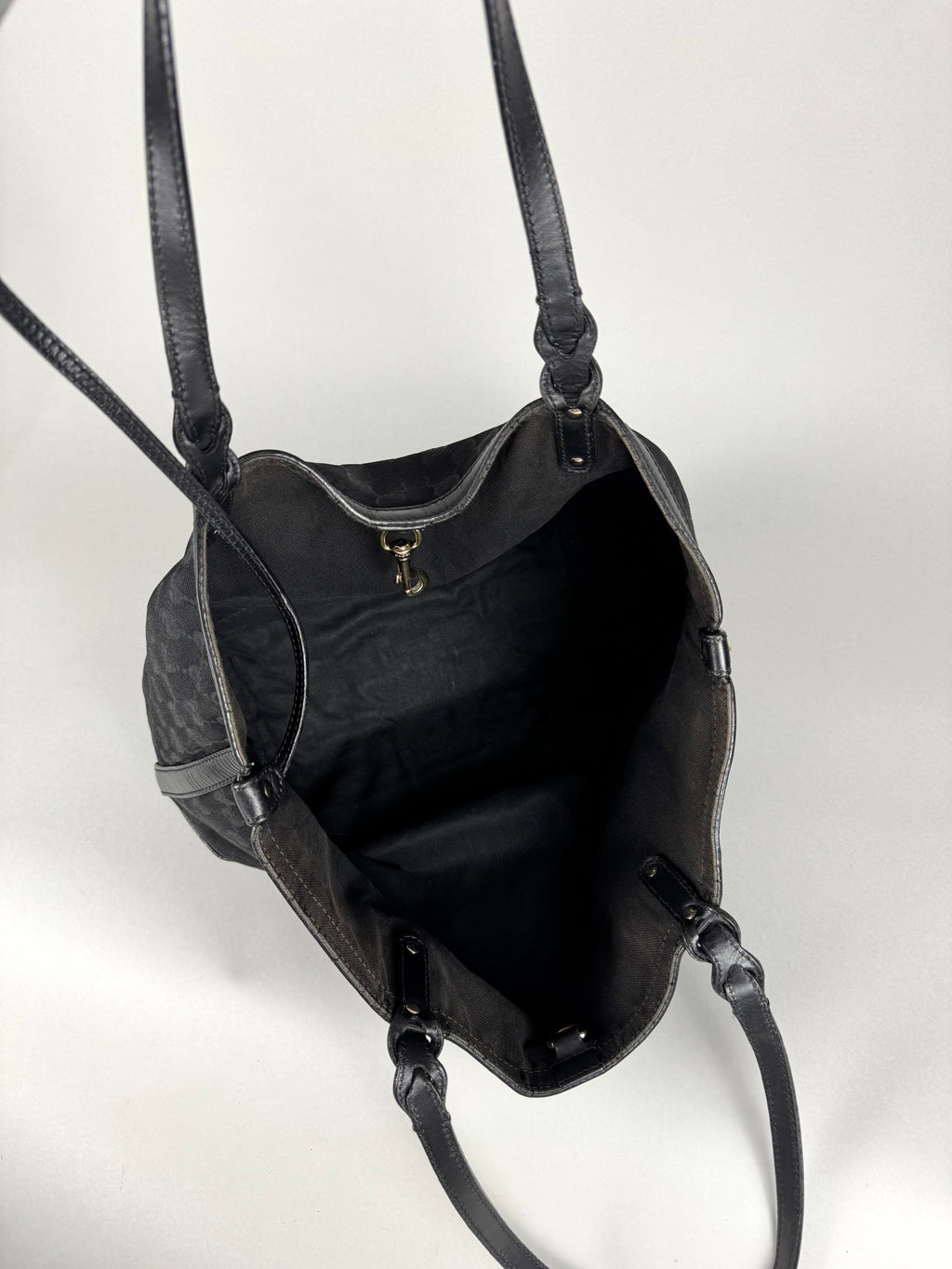 Gucci Monogram Black Tote with Pouch
