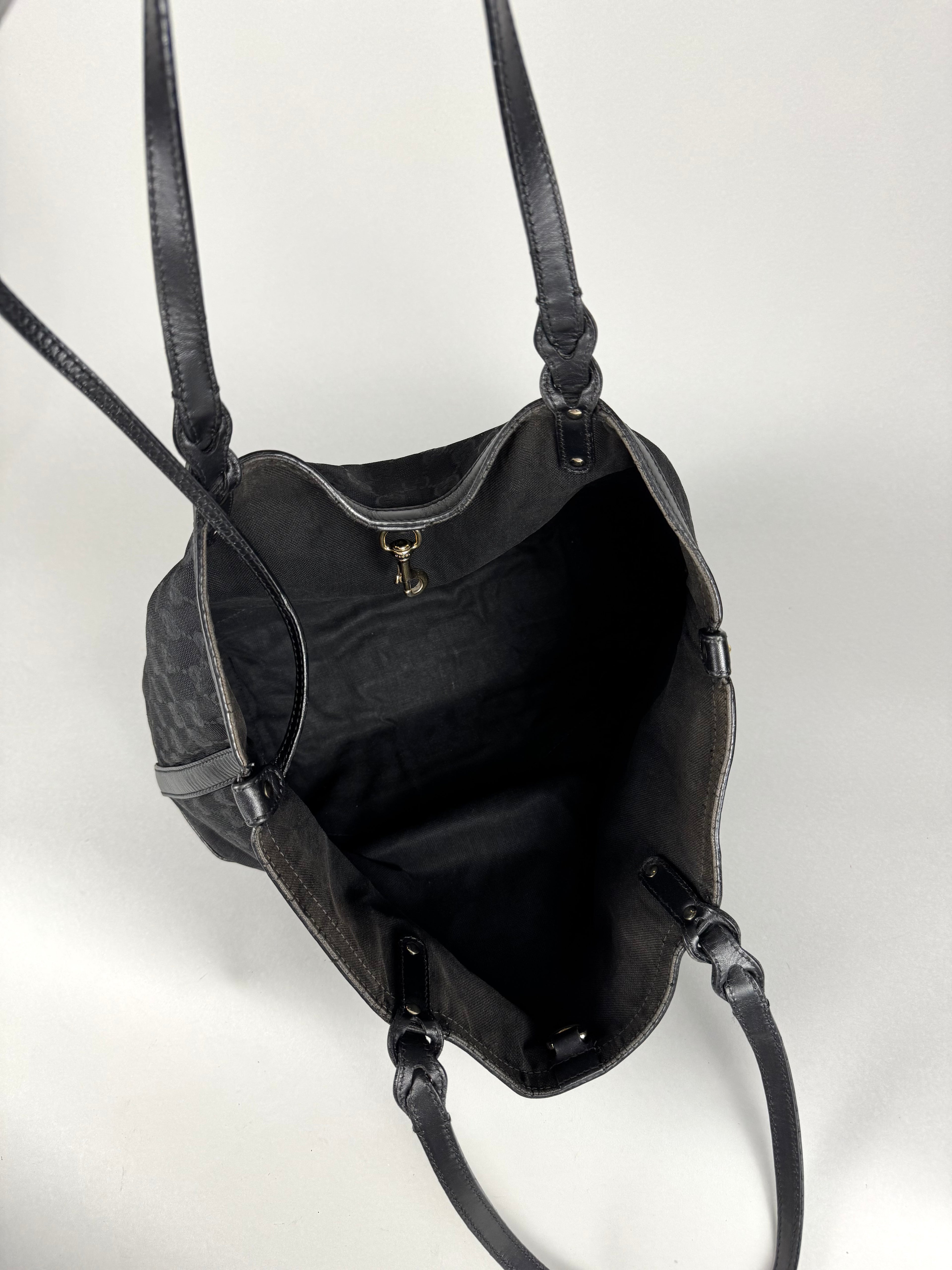 Gucci Monogram Black Tote with Pouch