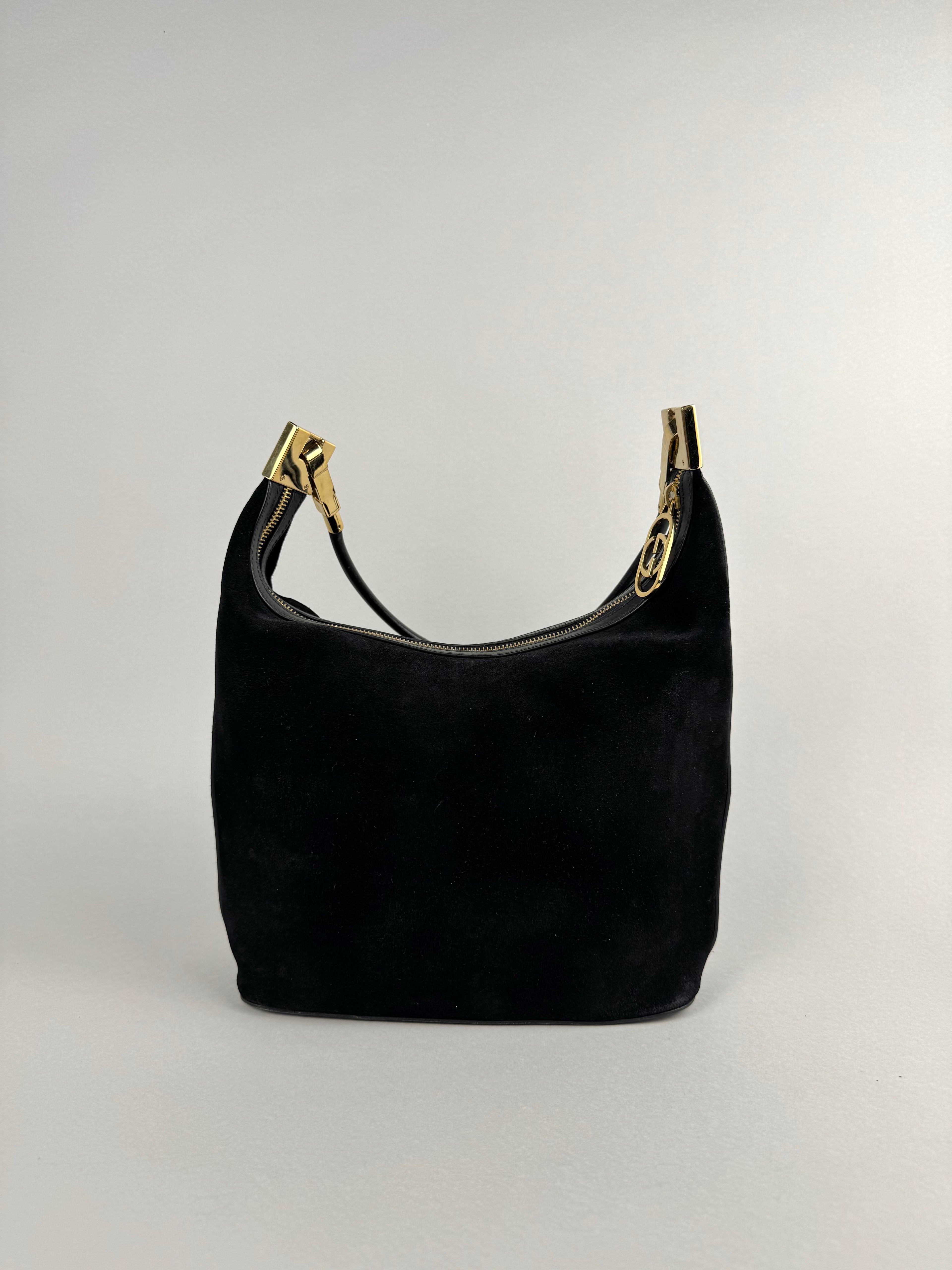 Gucci Black Suede Leather Shoulder
