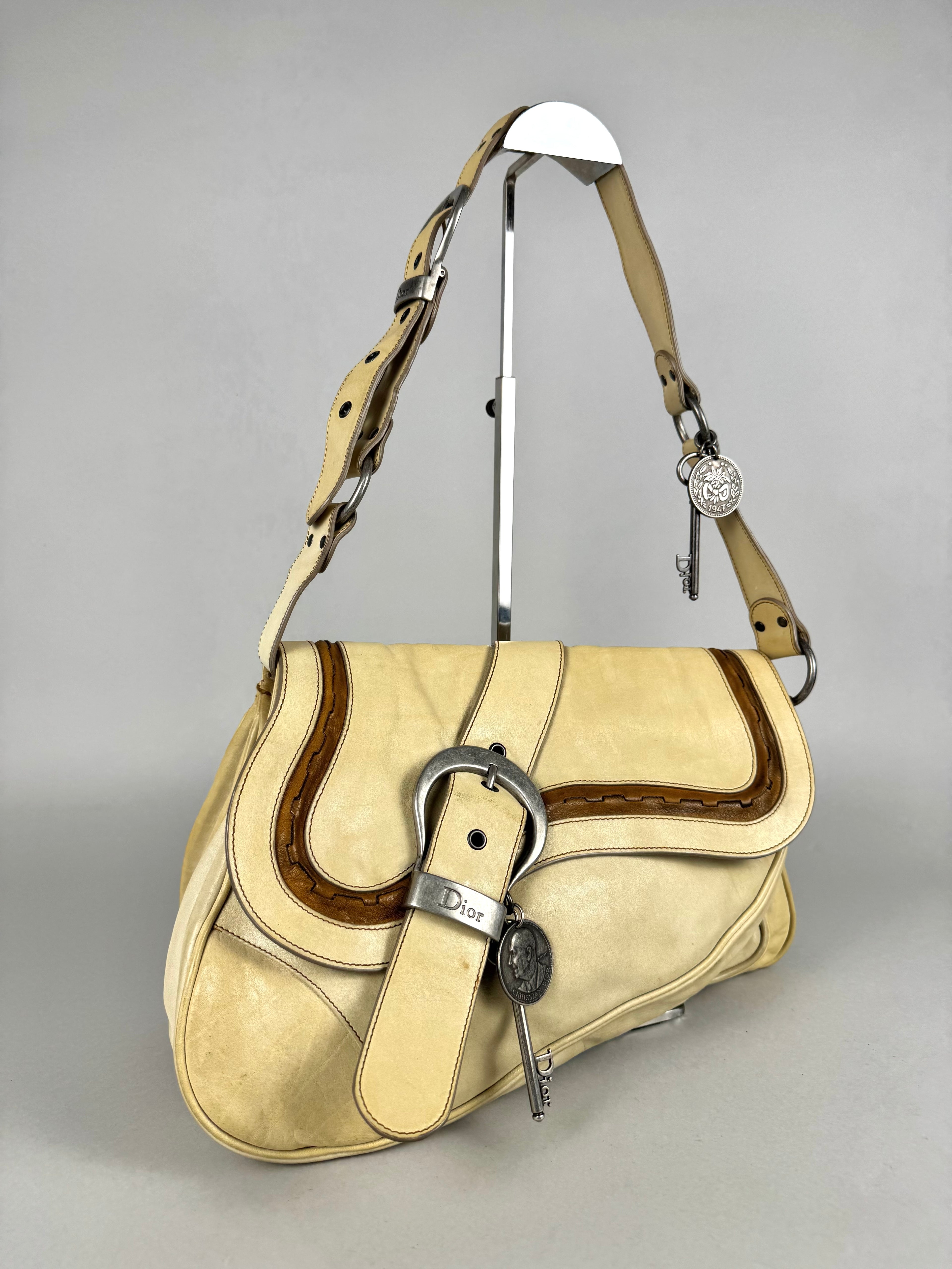 Christian Dior Gaucho Double Leather Off White