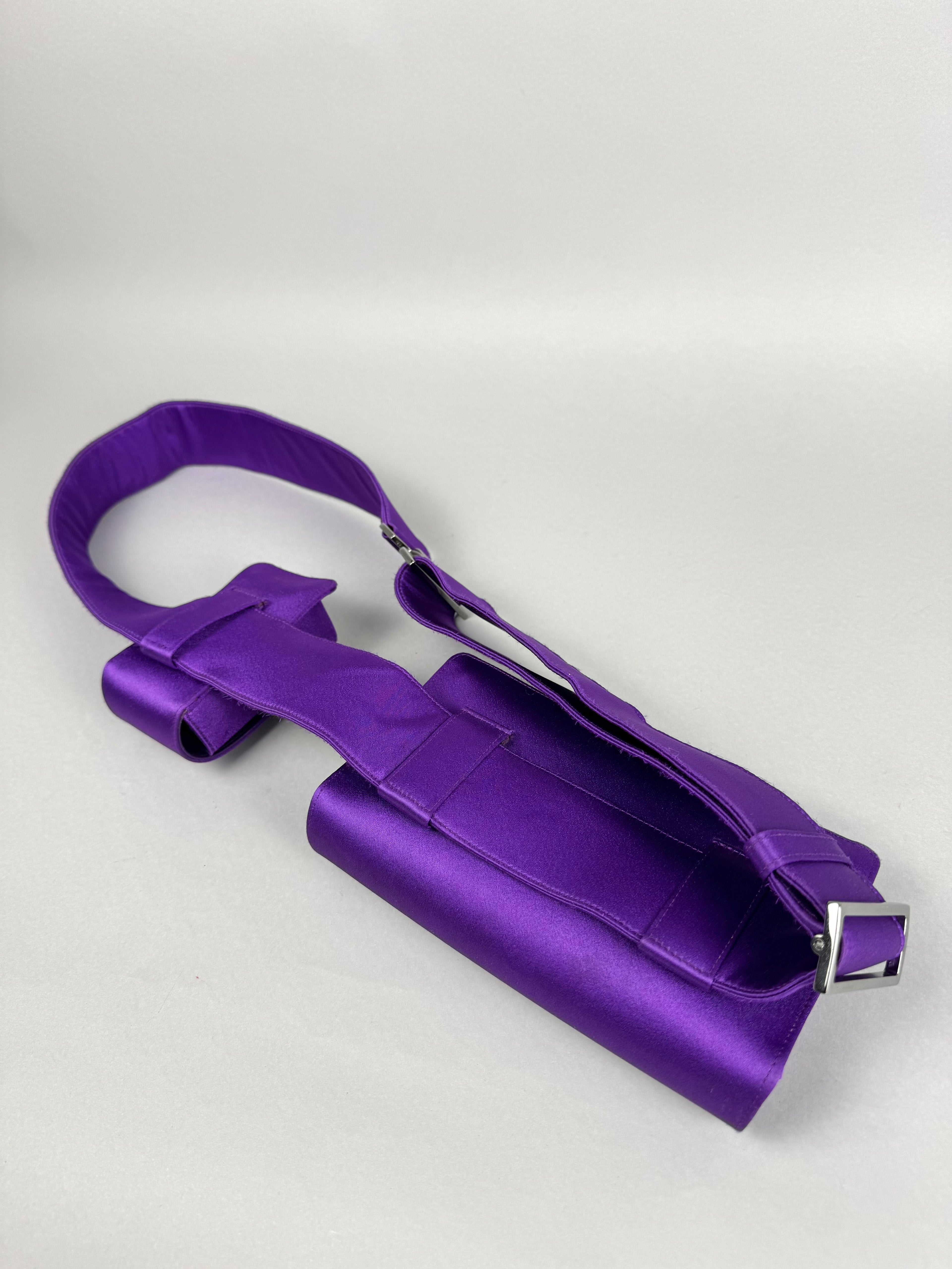 Gucci Tom Ford Runway Purple Satin Pochete Belt Sling