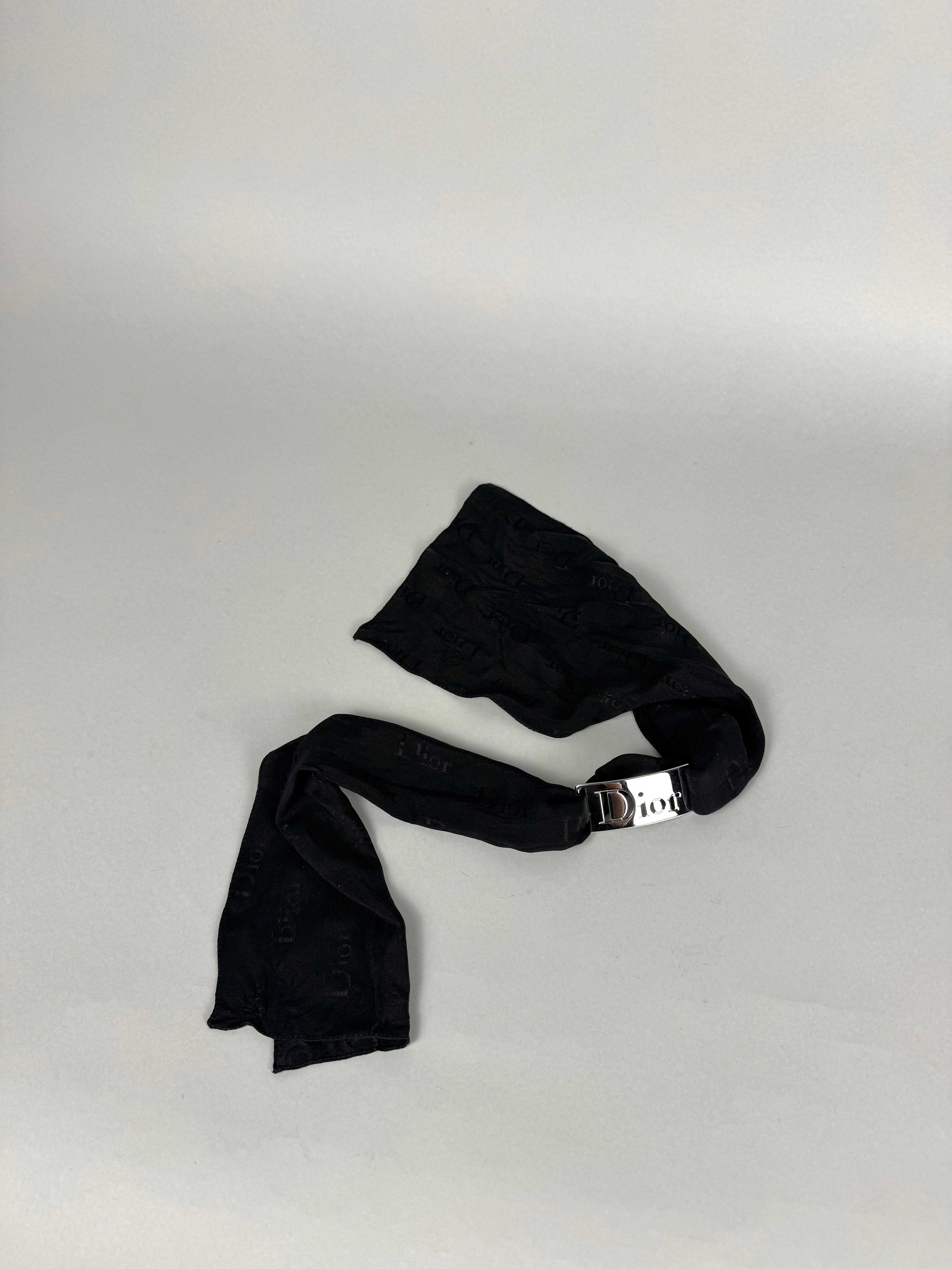 Christian Dior Scarf Logo Necklace Choker