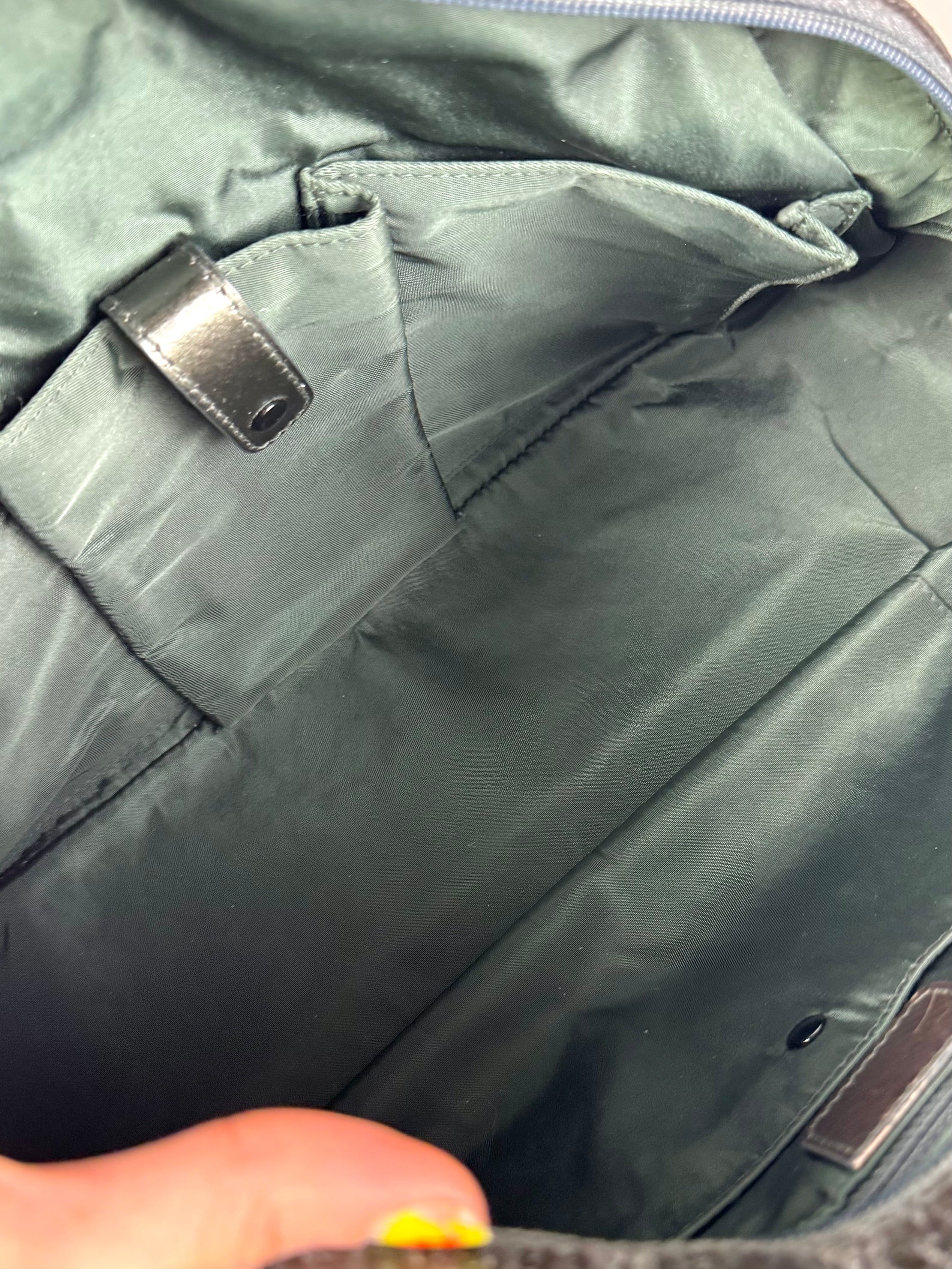 Christian Dior Monogram Double Saddle Patent Green