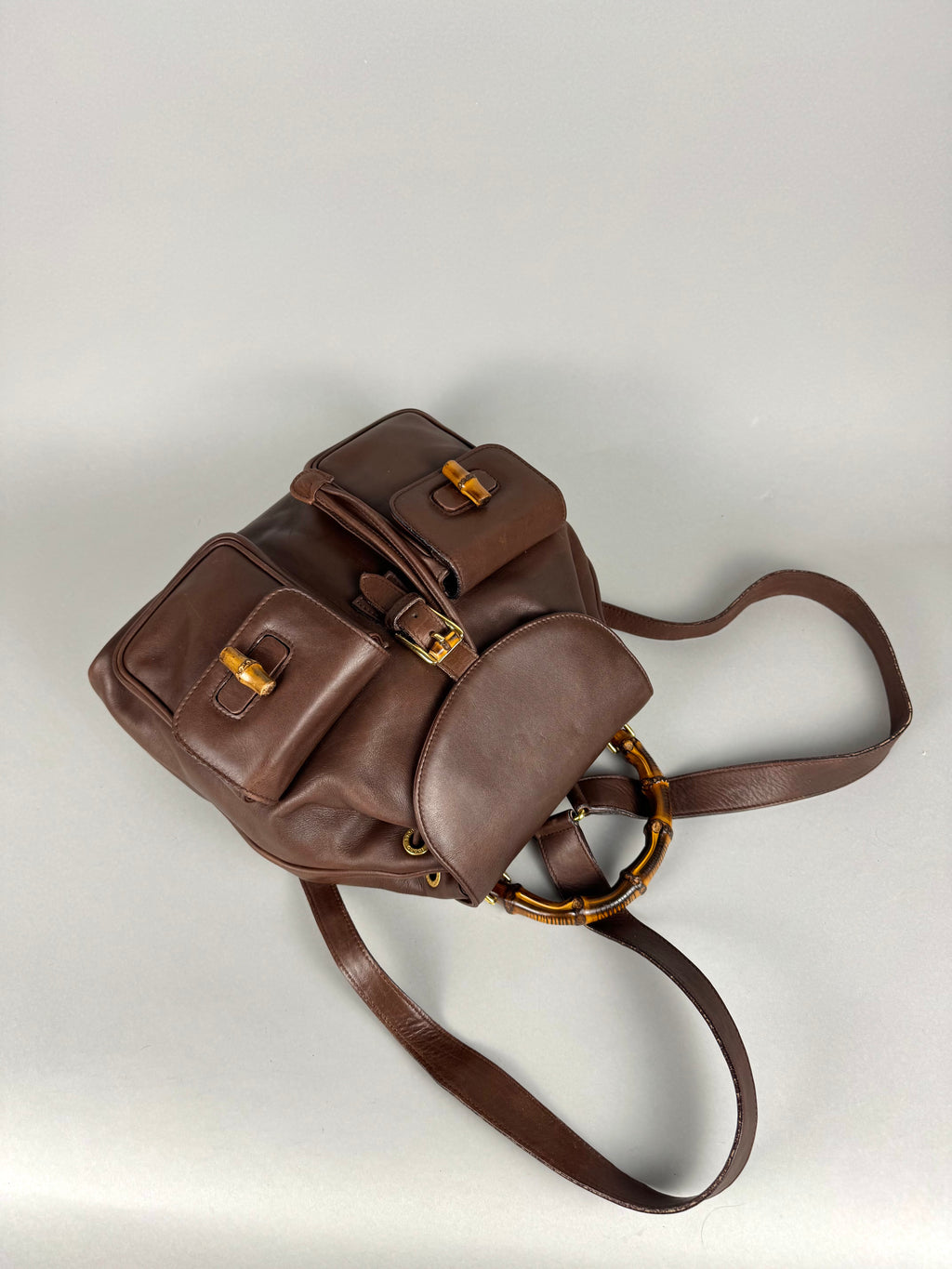 Gucci Brown Leather Backpack