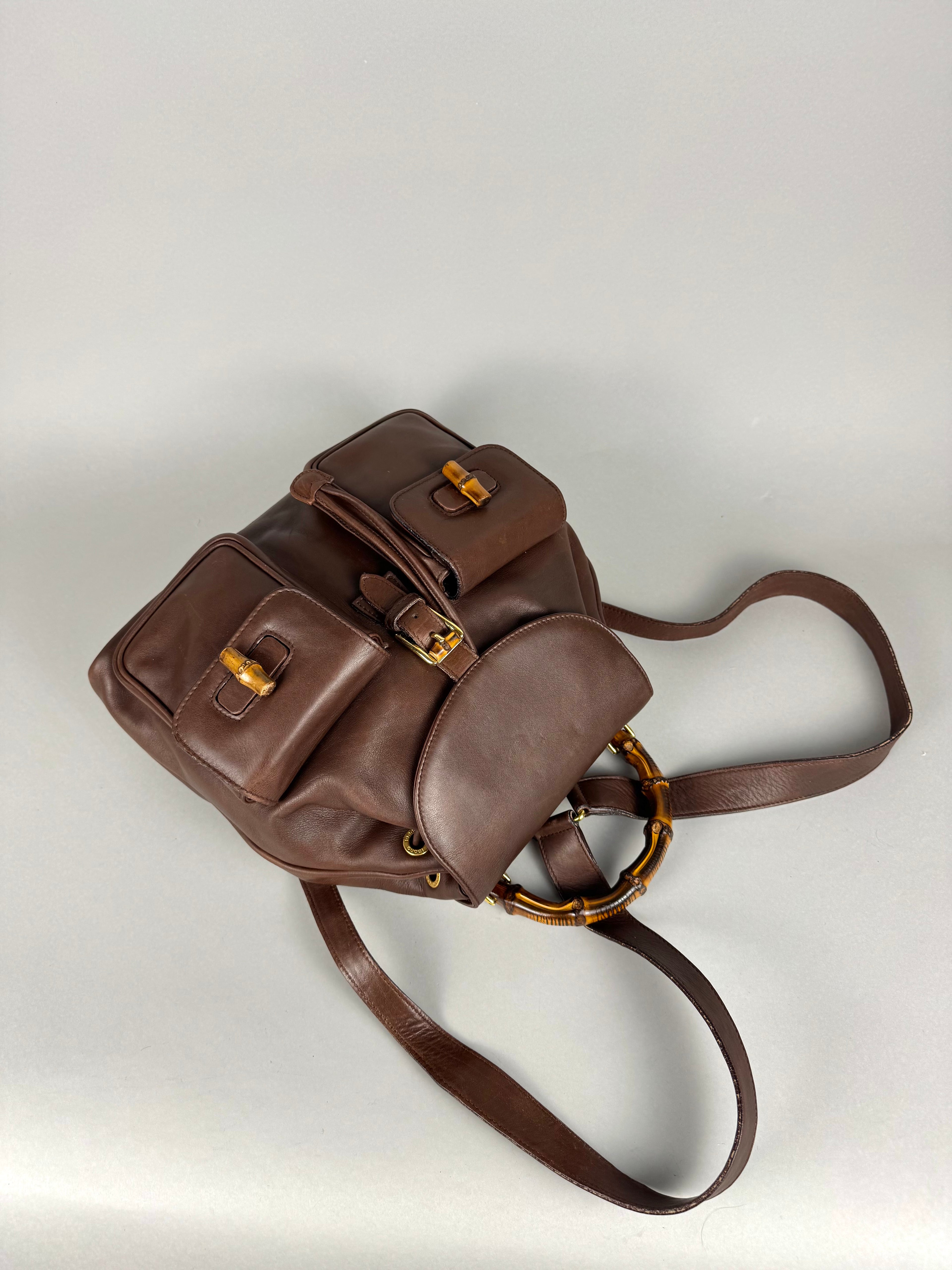 Gucci Brown Leather Backpack