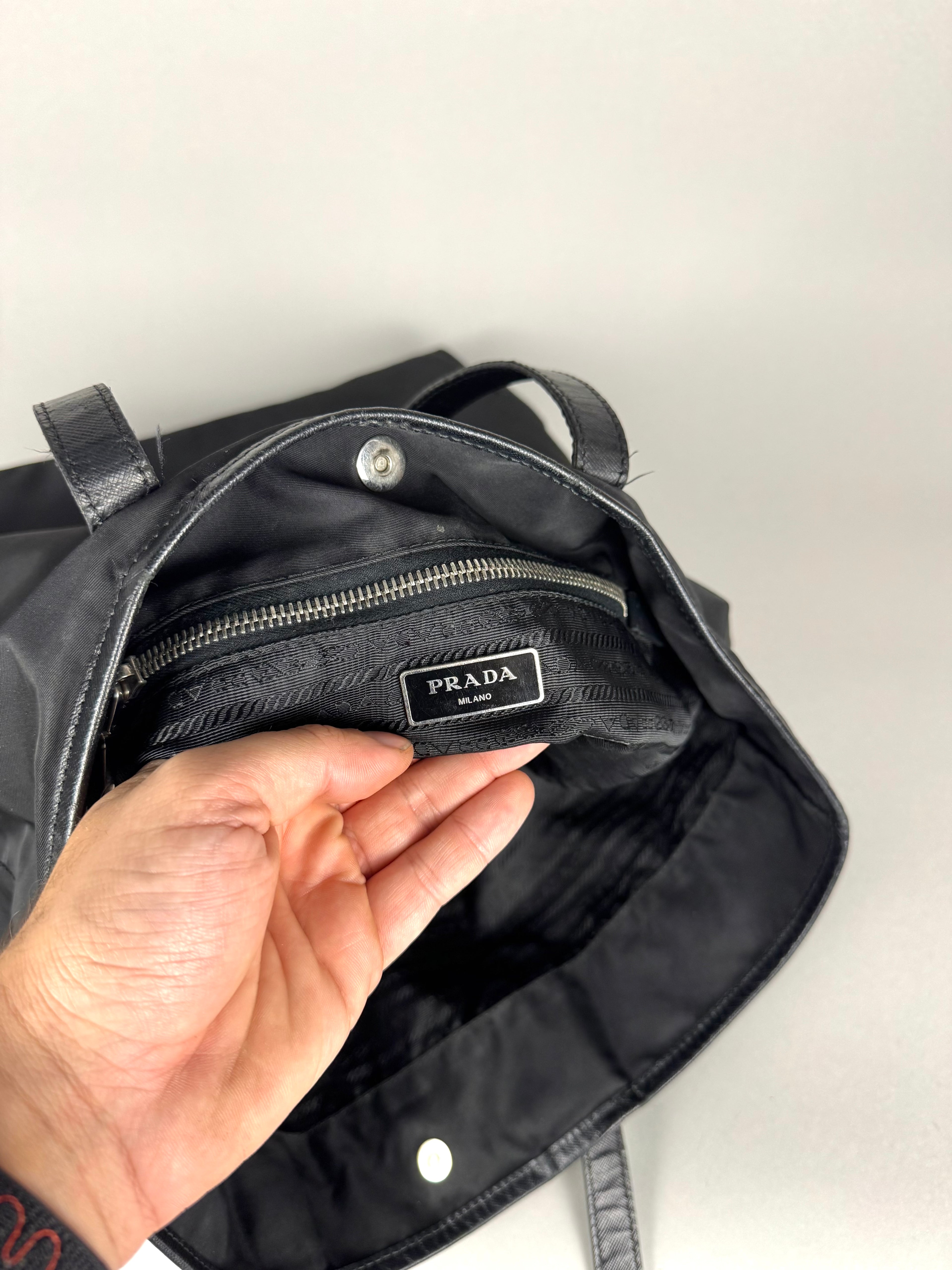Prada Robot Nylon Black Tote