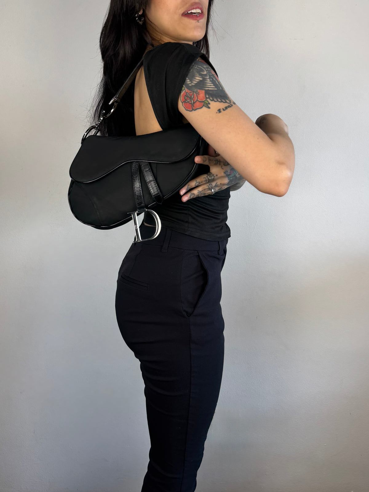 Christian Dior Saddle Black Nylon
