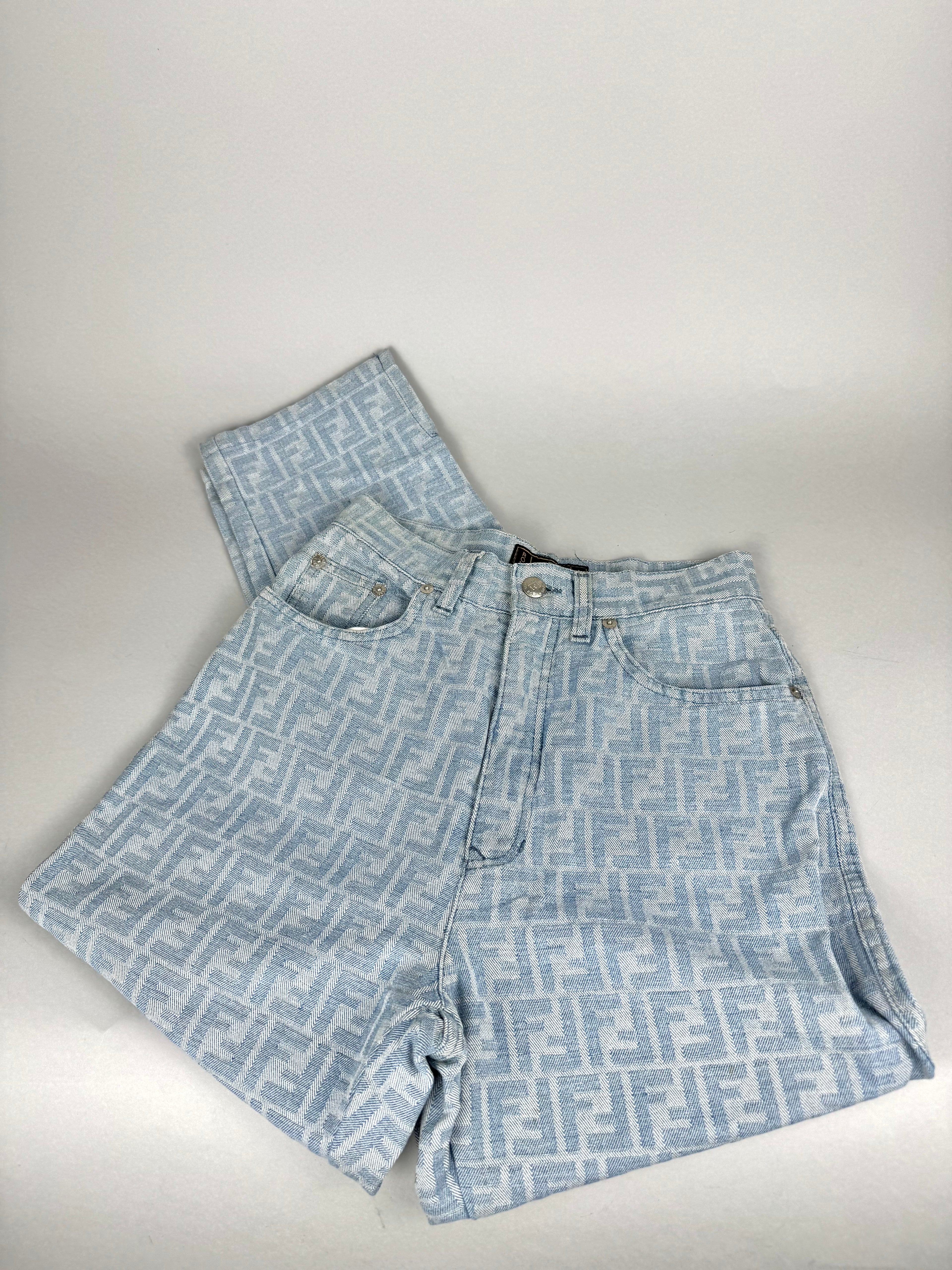 Fendi Monogram Denim Pants