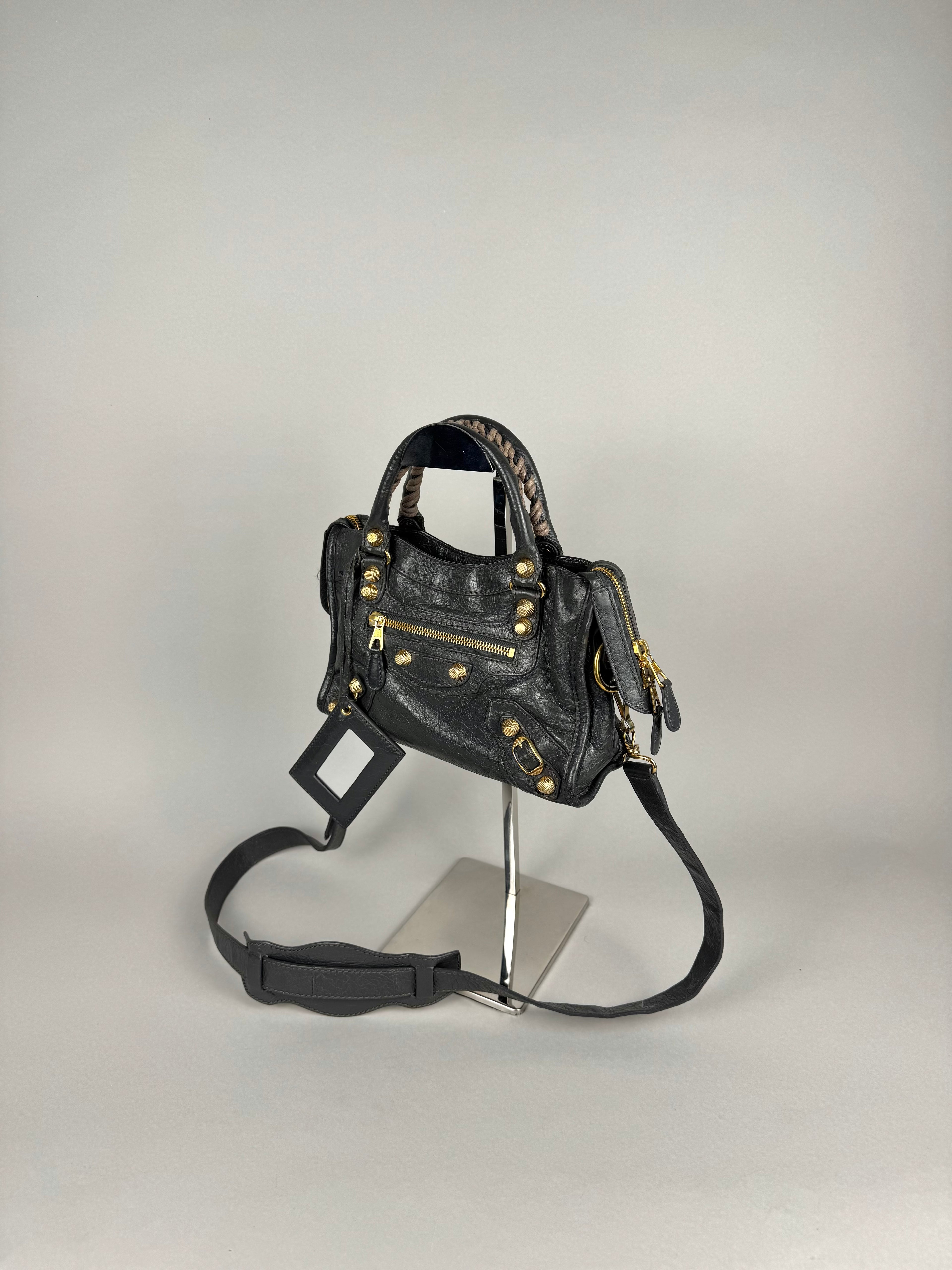 Balenciaga Agneau Mini City Gray Leather