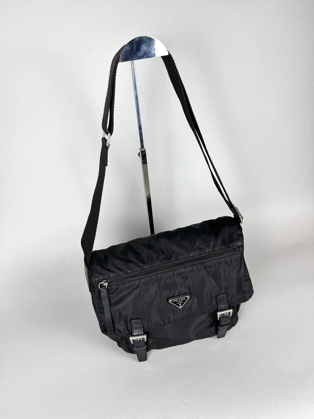 Prada Black Nylon Messenger Bag