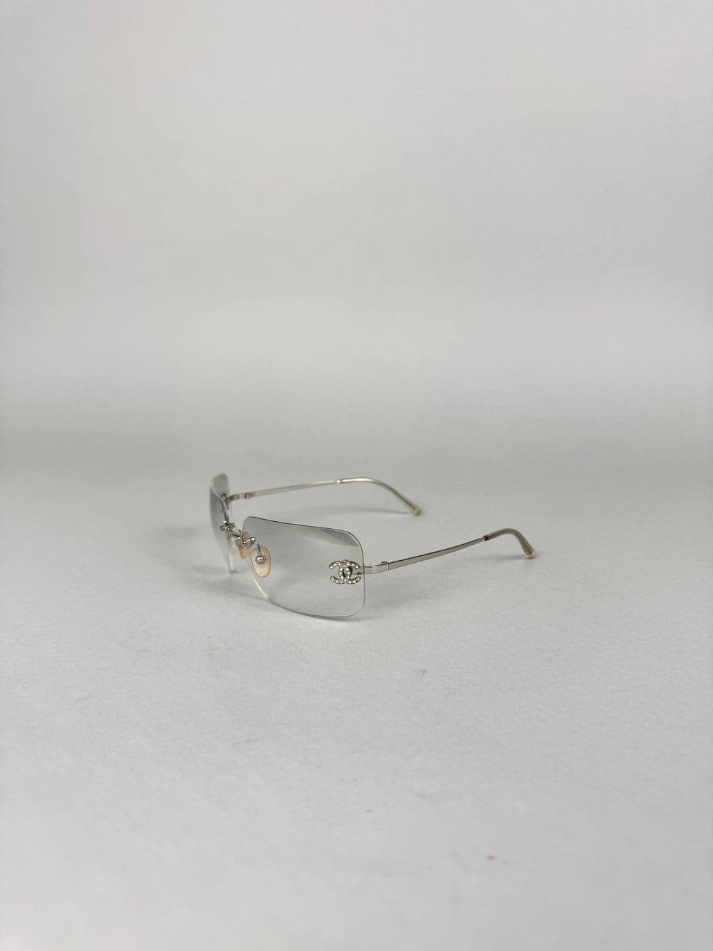 Chanel Crystal Logo Transparent Sunglasses