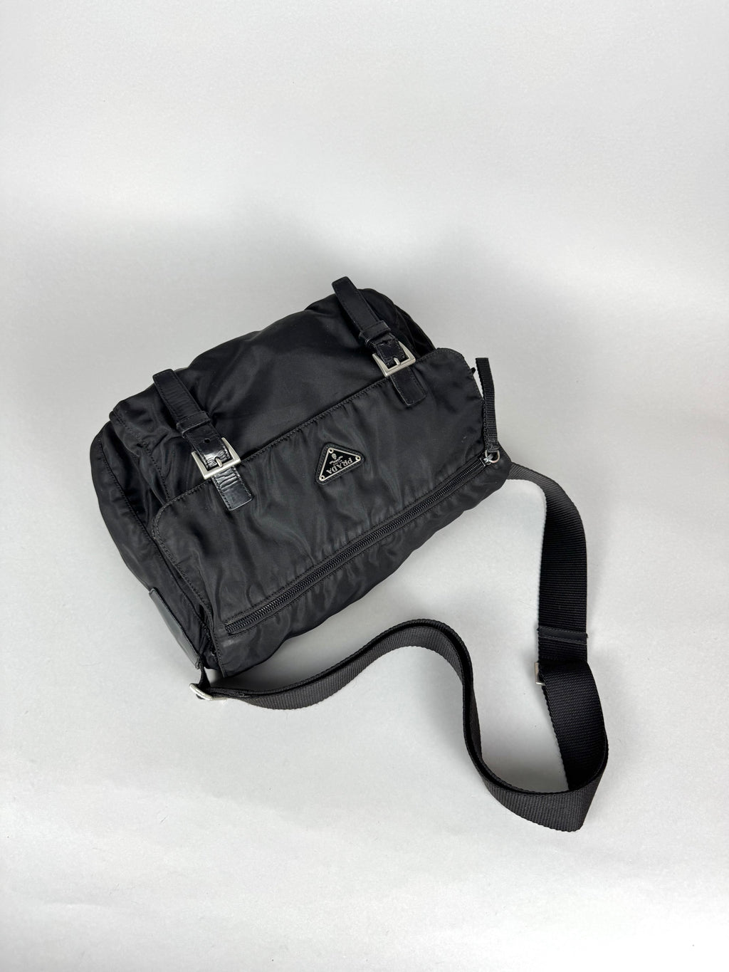 Prada Black Nylon Messenger Bag