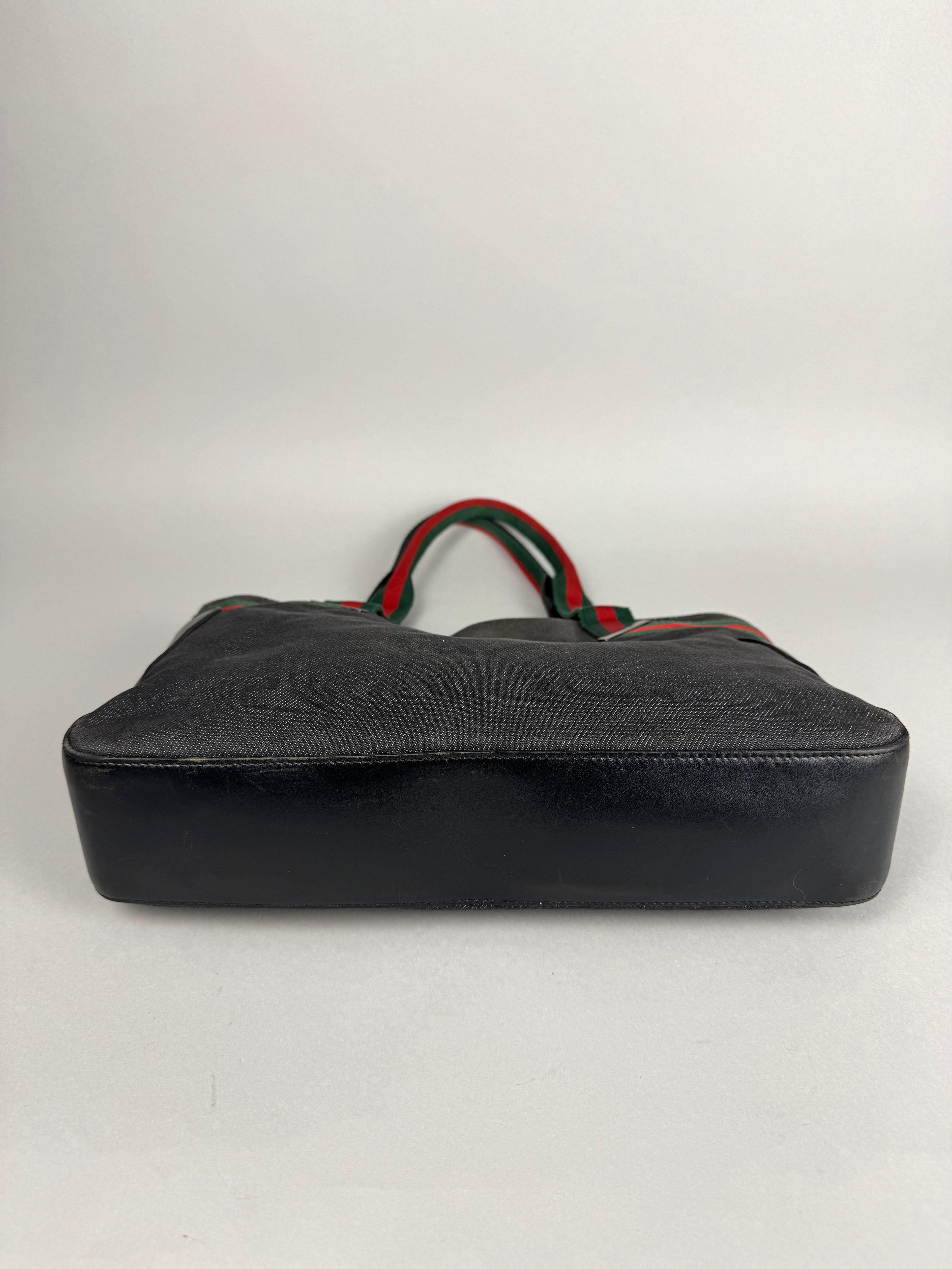 Gucci Denim Web Tote
