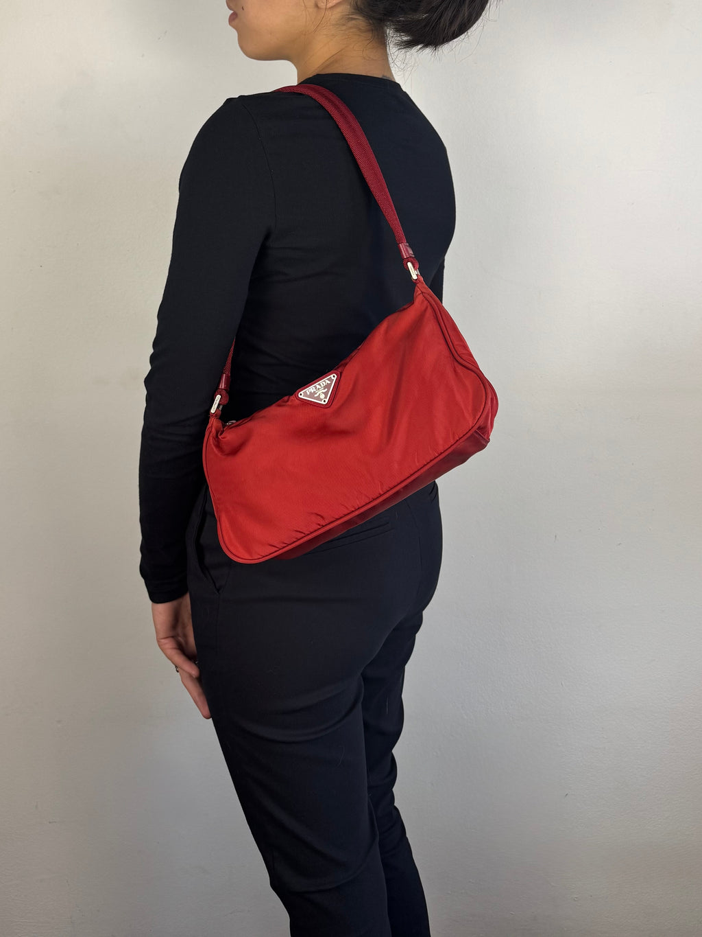 Prada Red Nylon Pochette