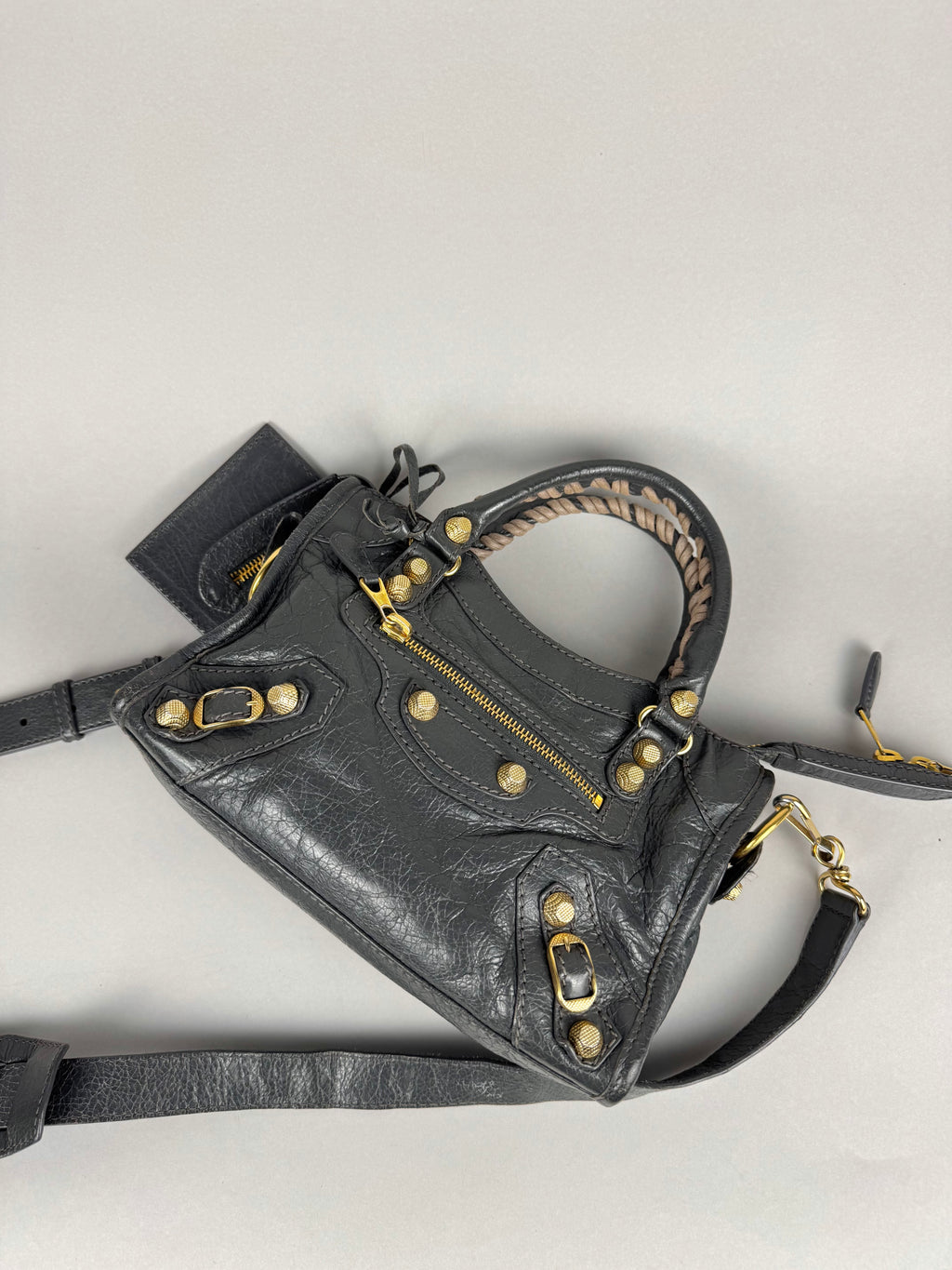 Balenciaga Agneau Mini City Gray Leather