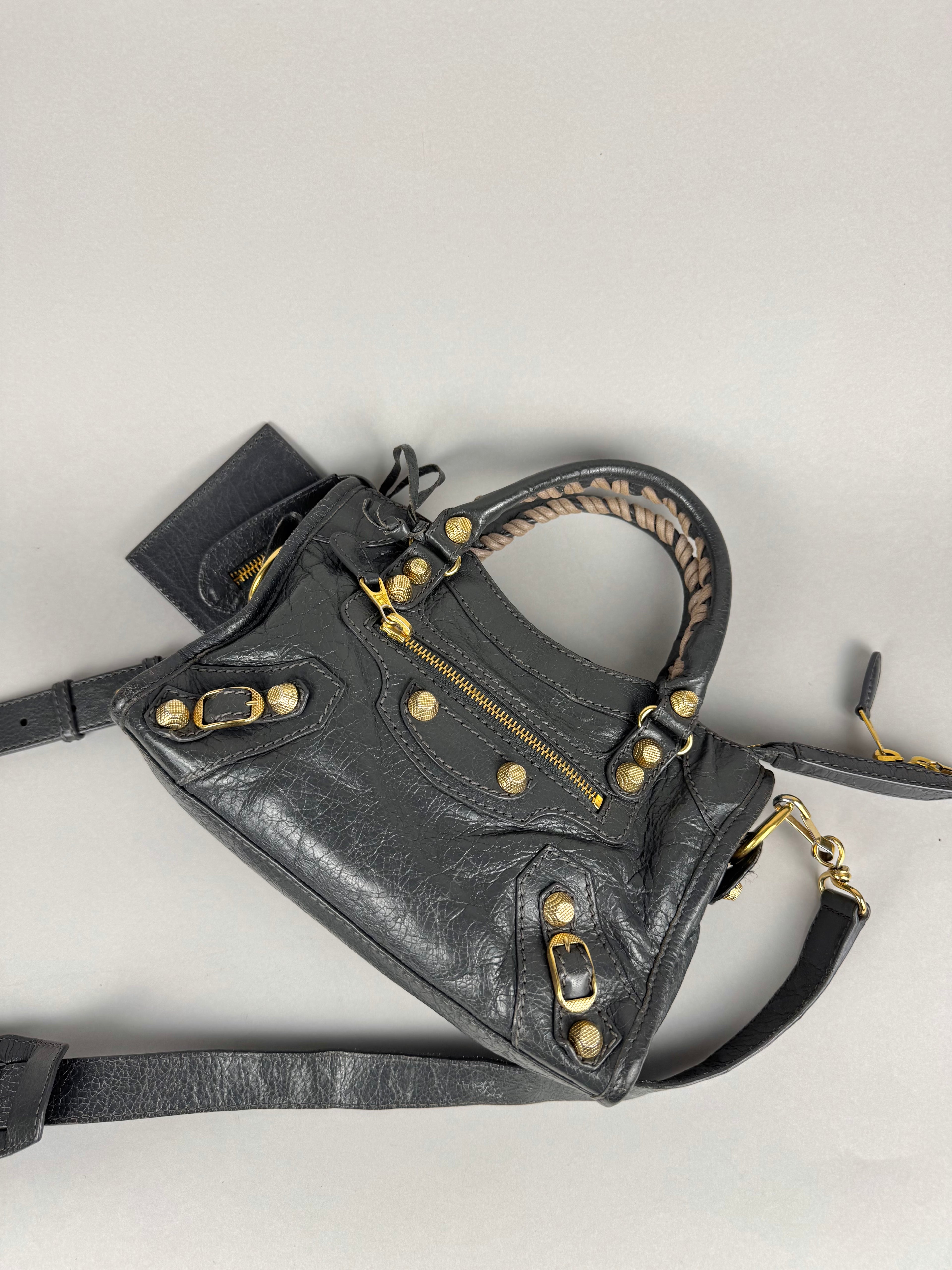 Balenciaga Agneau Mini City Gray Leather