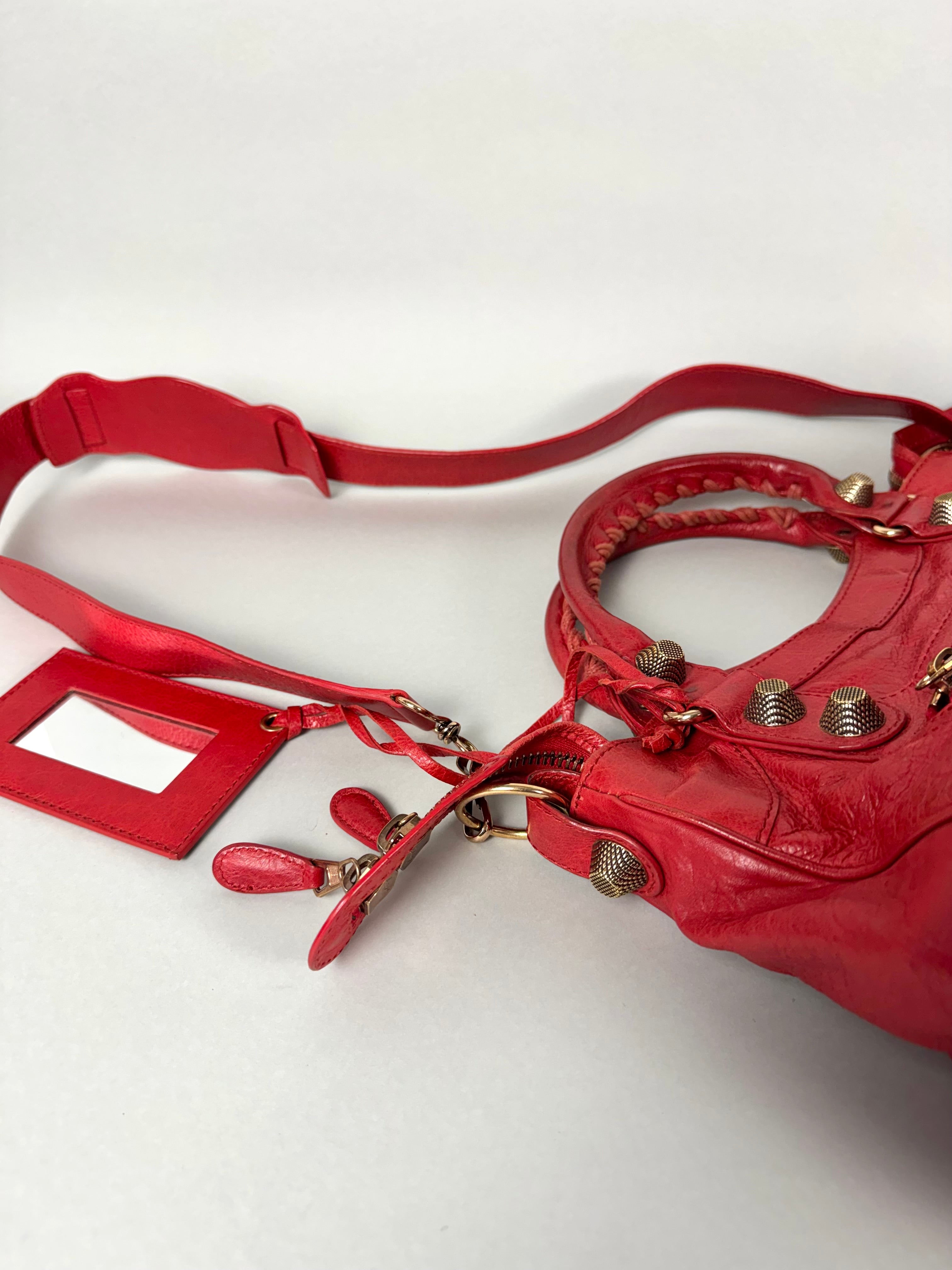 Balenciaga Motocross 21 City Leather Red