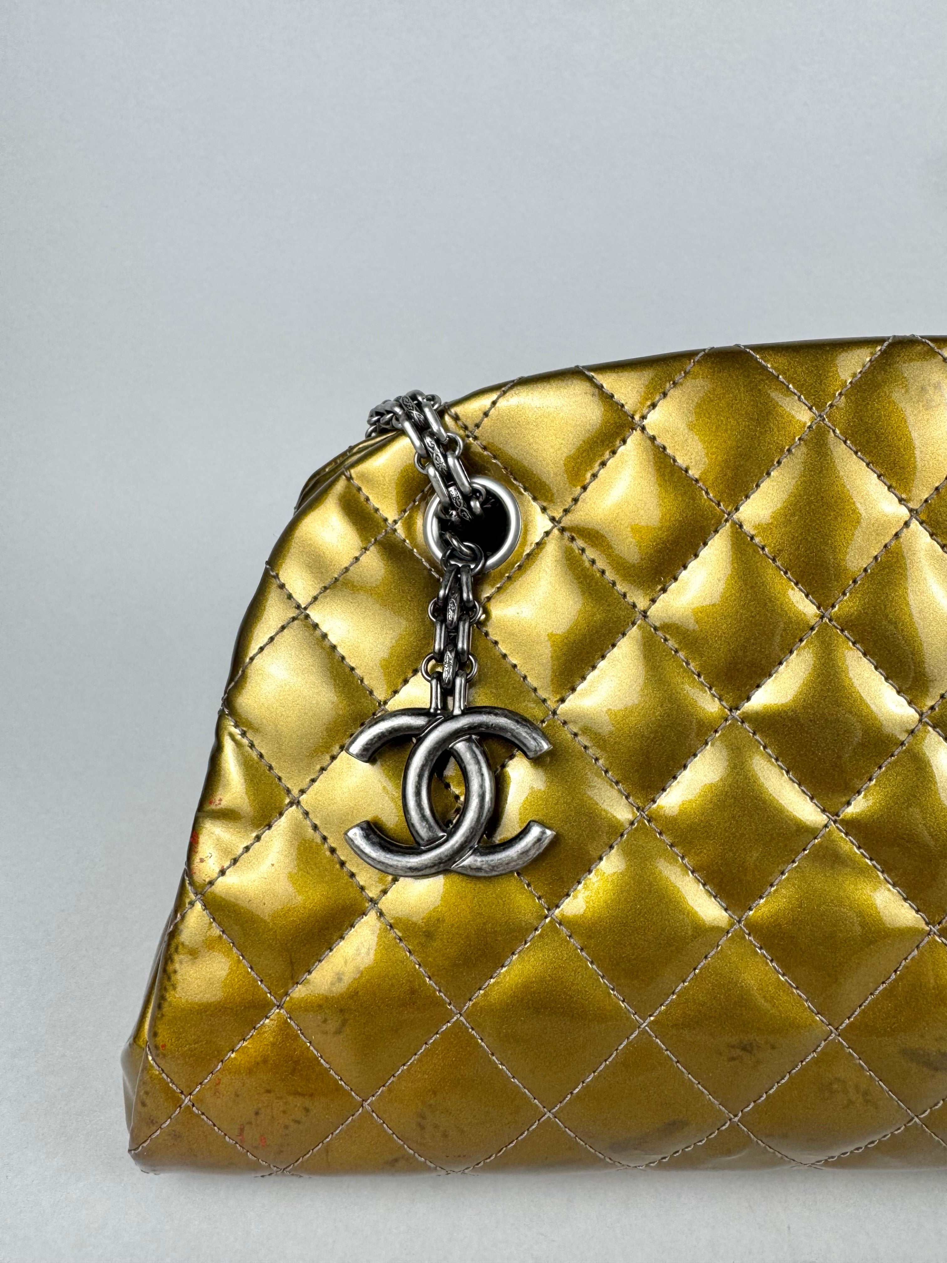 Chanel Just Mademoiselle Bowling Patent Leather