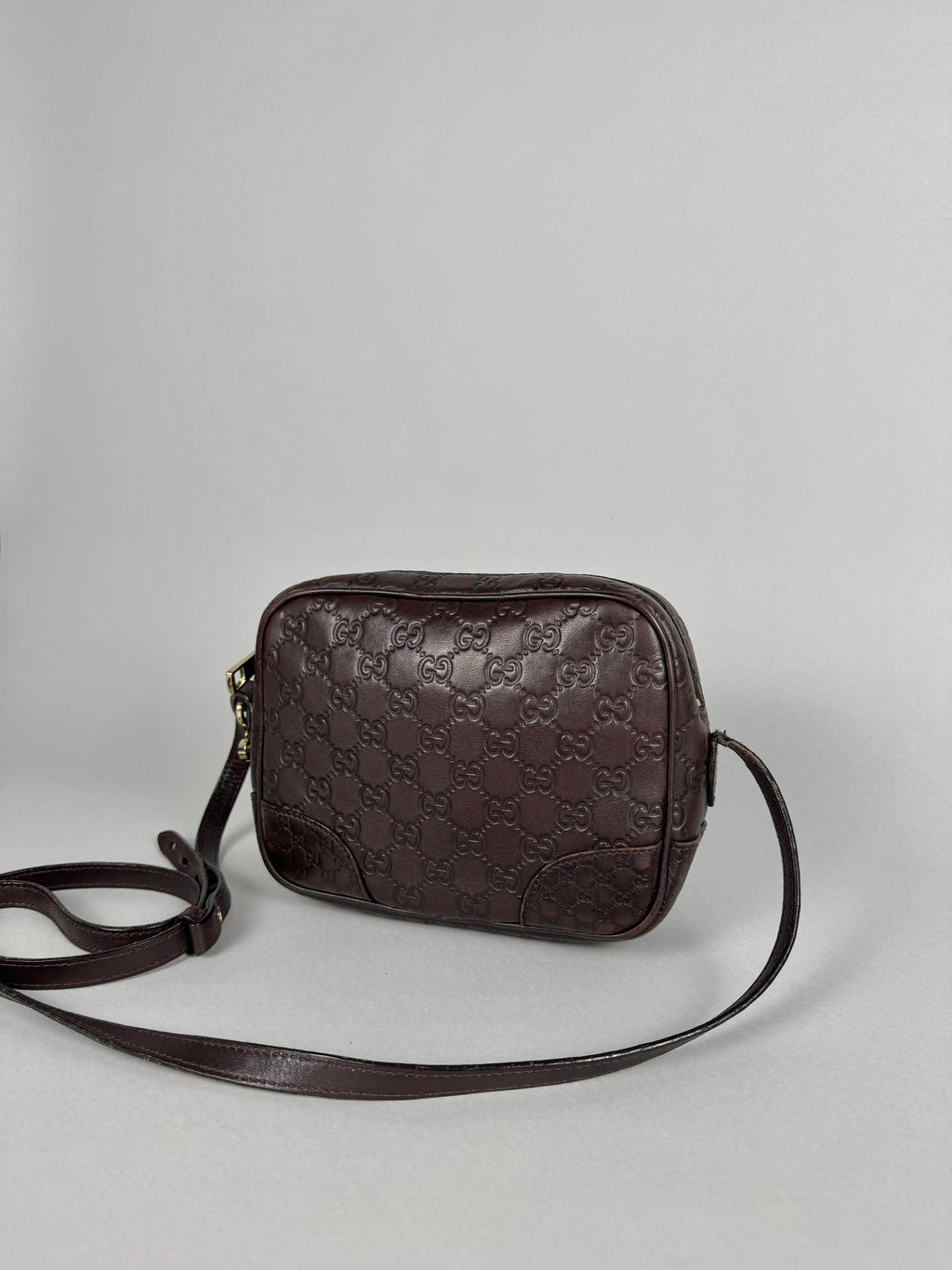 Gucci Monogram Bree Disco Brown Leather Crossbody