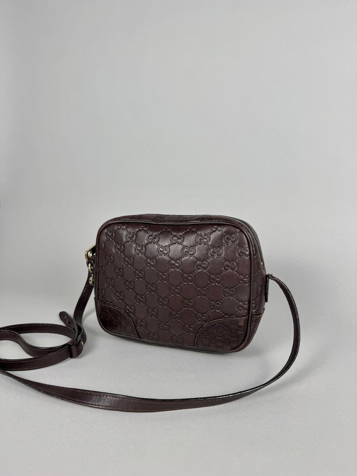 Gucci Monogram Bree Disco Brown Leather Crossbody