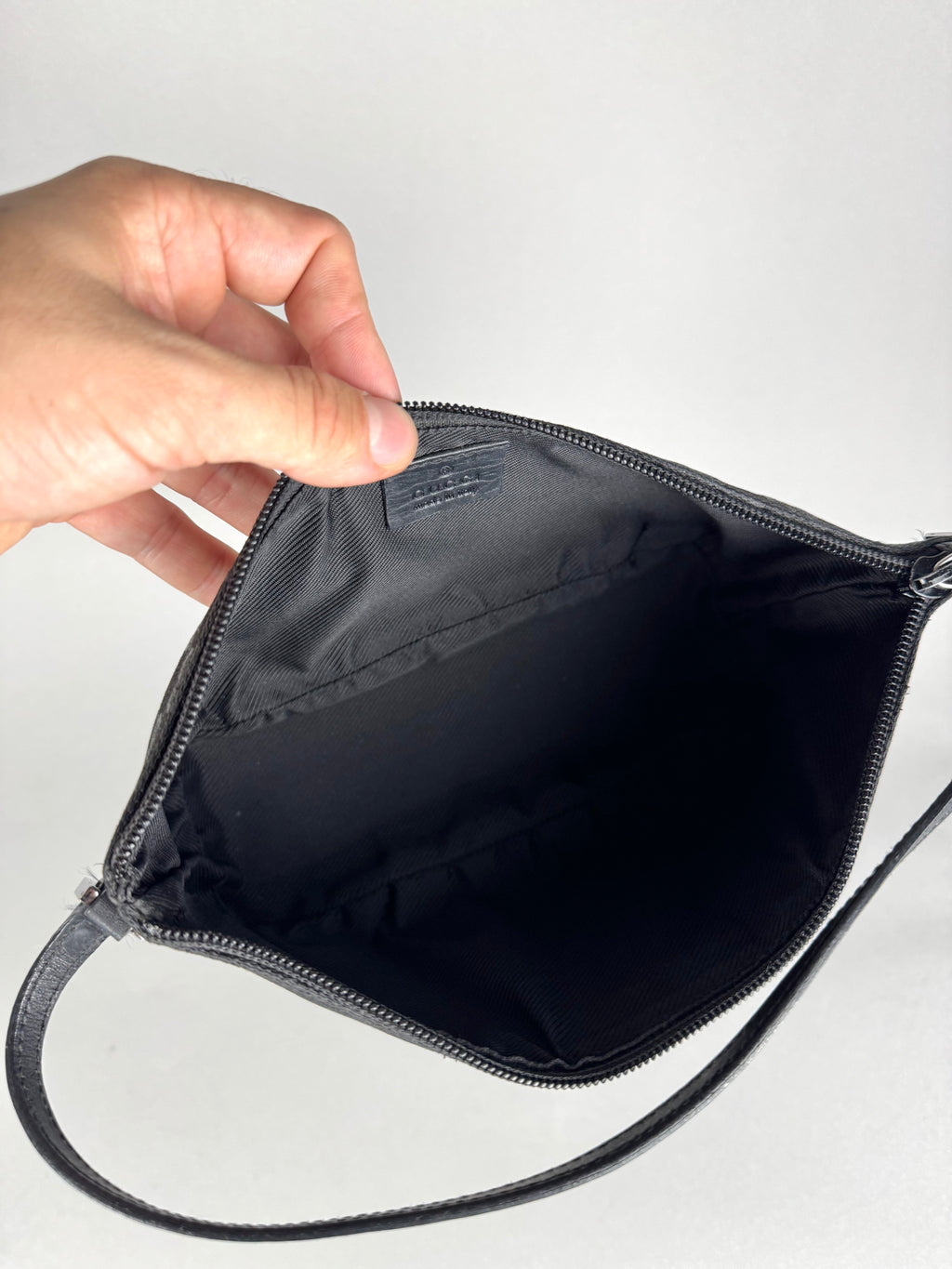 Gucci Boat Monogram Black Pochette