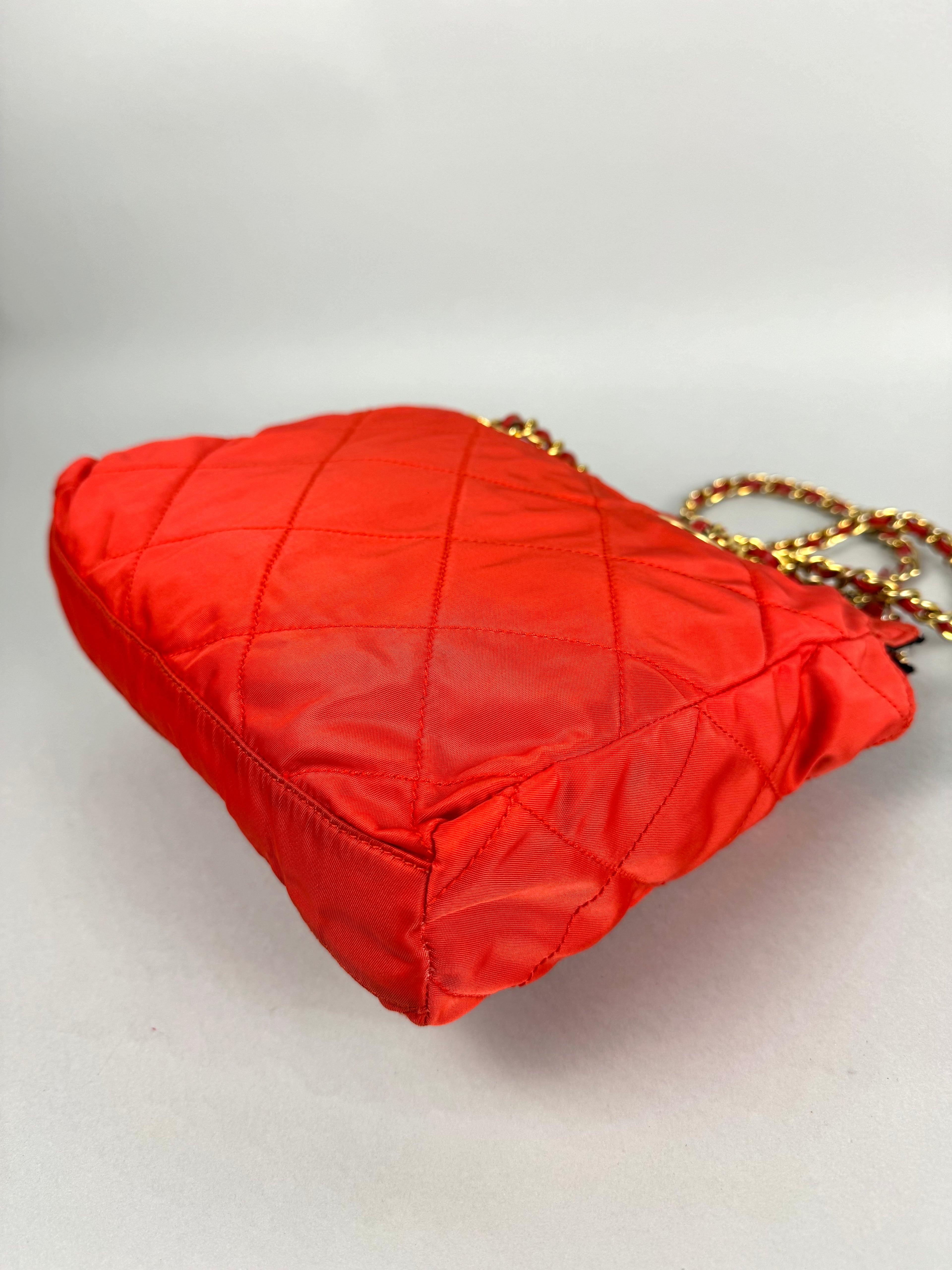 Prada Quilted Chain Nylon Red