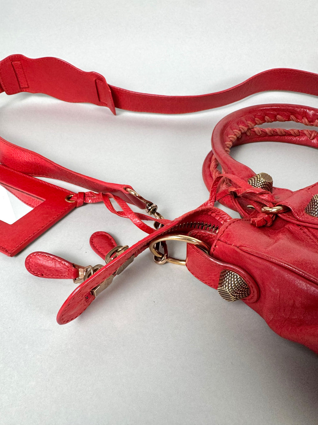 Balenciaga Motocross 21 City Leather Red