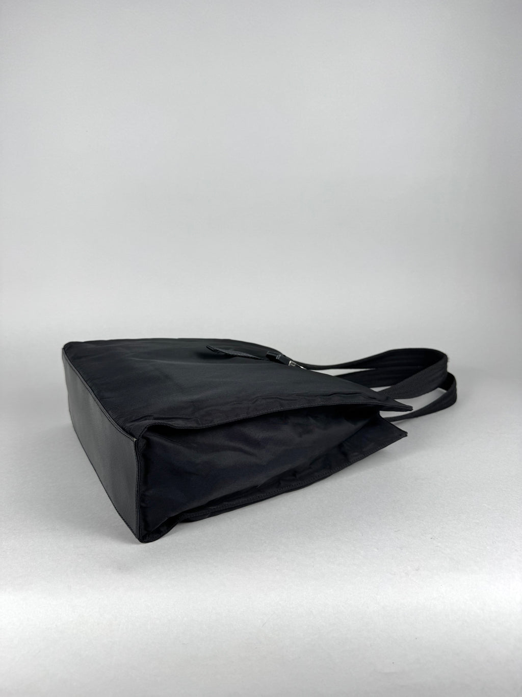 Prada Tessuto Buckle Nylon Black Tote