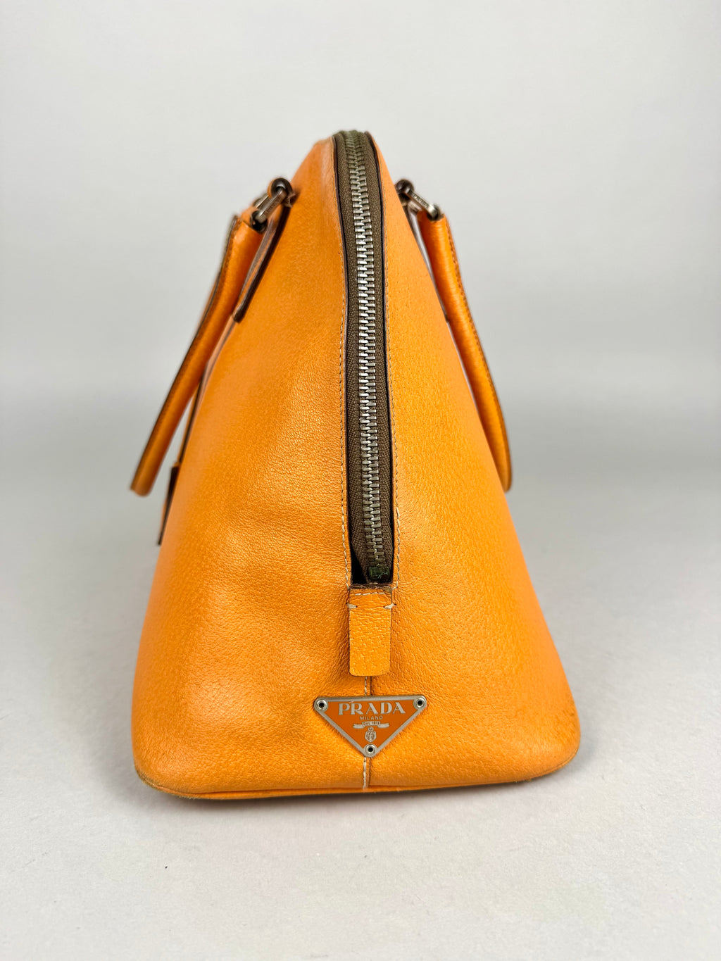 Prada Vitello Daino Leather Orange Dome