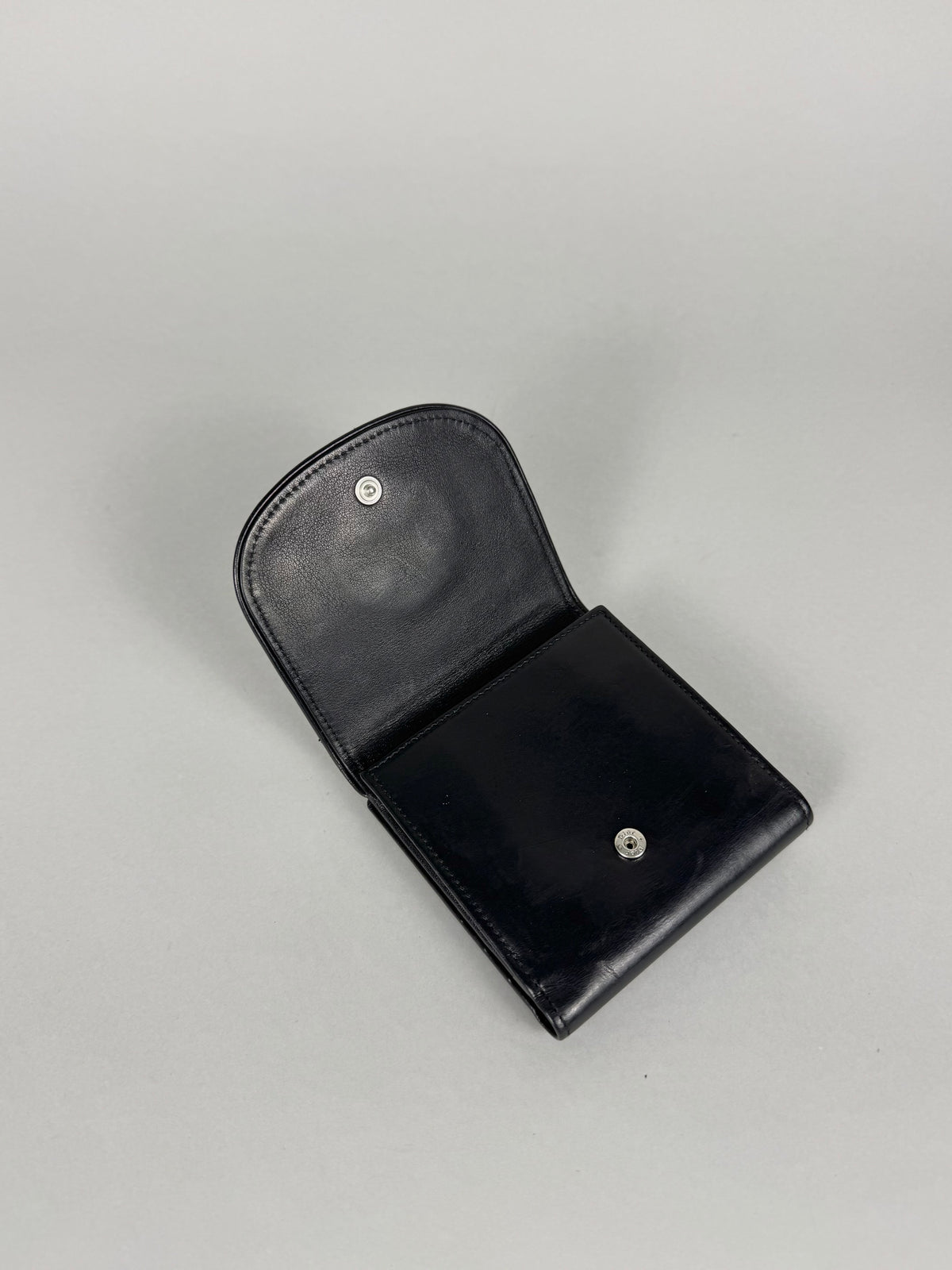 Christian Dior Logo Black Leather Wallet