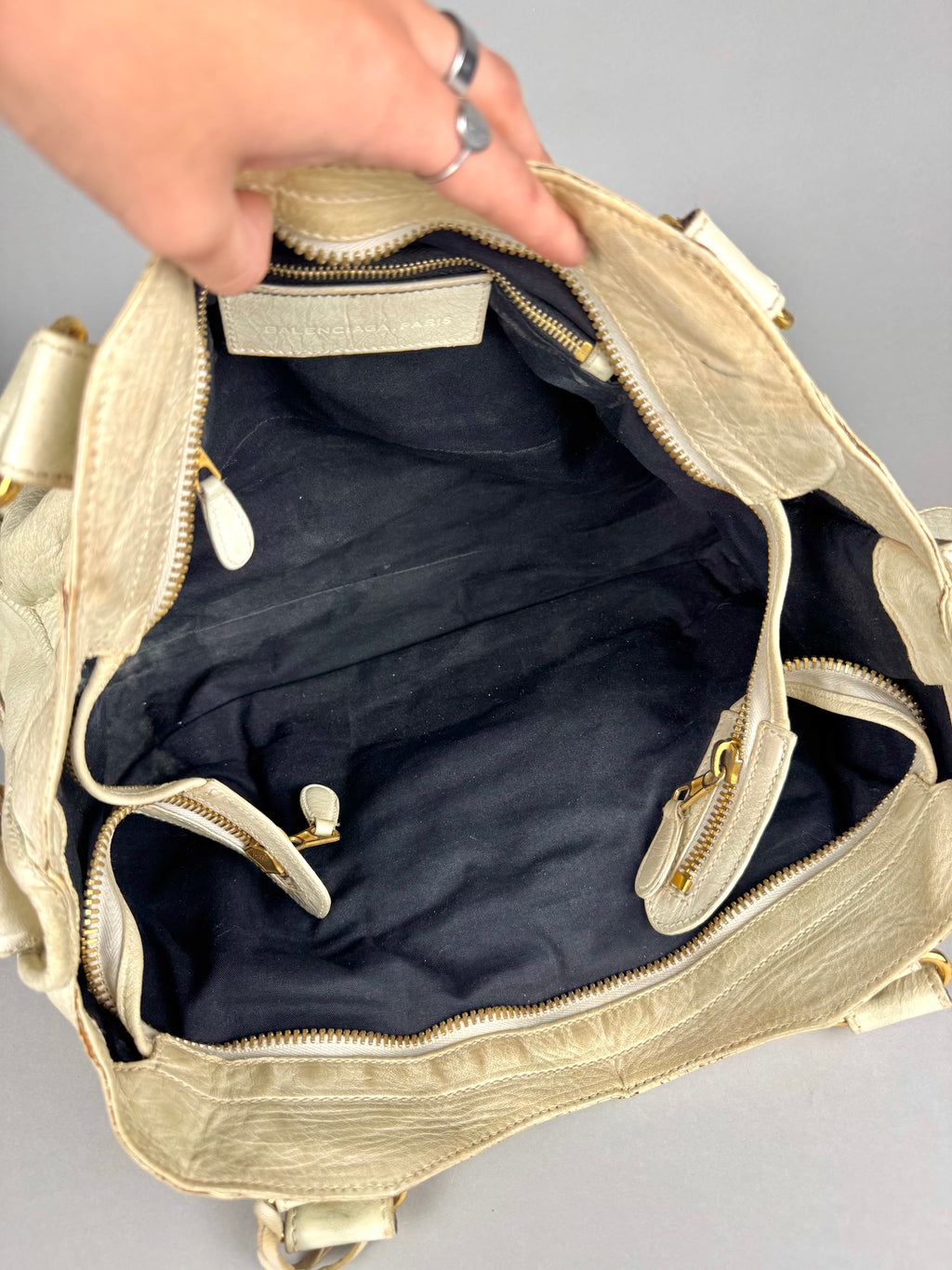 Balenciaga Sahara Lambskin Leather Gold Part Time 21 Bag