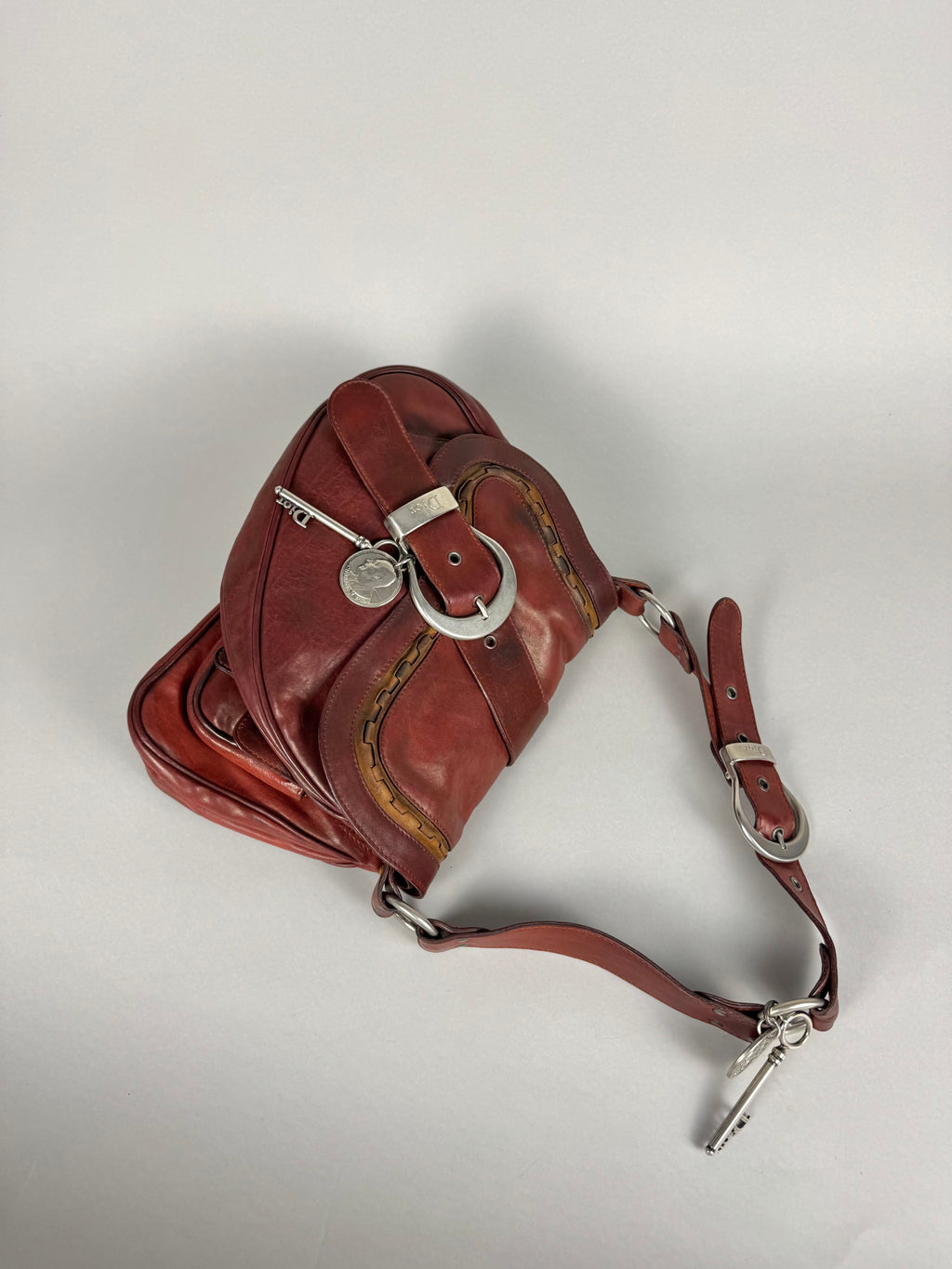 Christian Dior Gaucho Double Red Leather