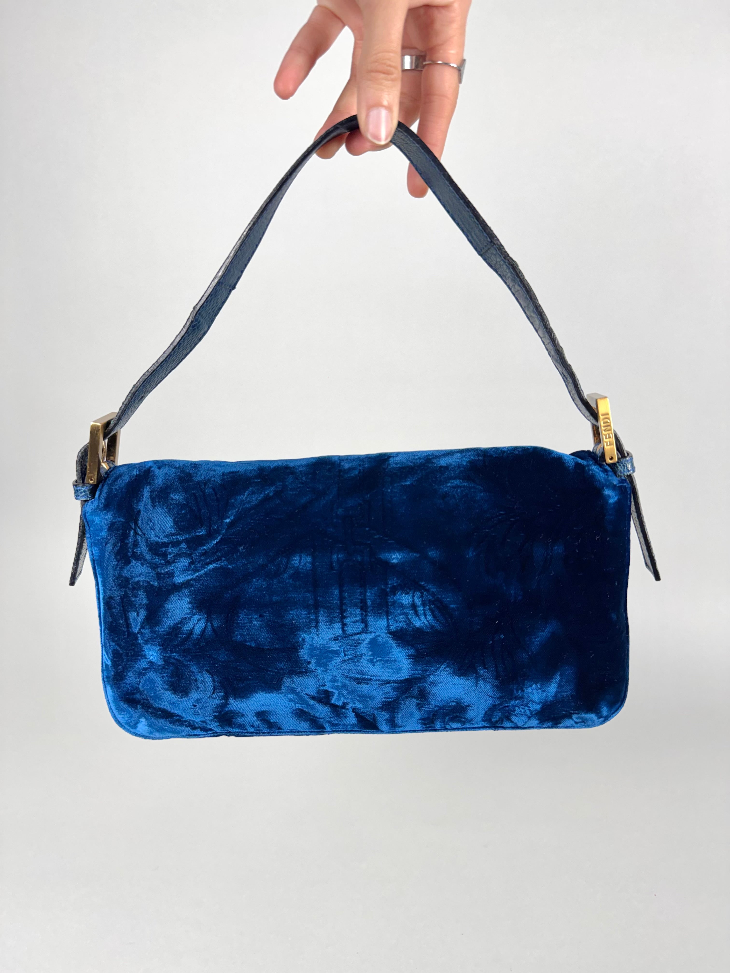 Fendi Baguette Blue Velvet
