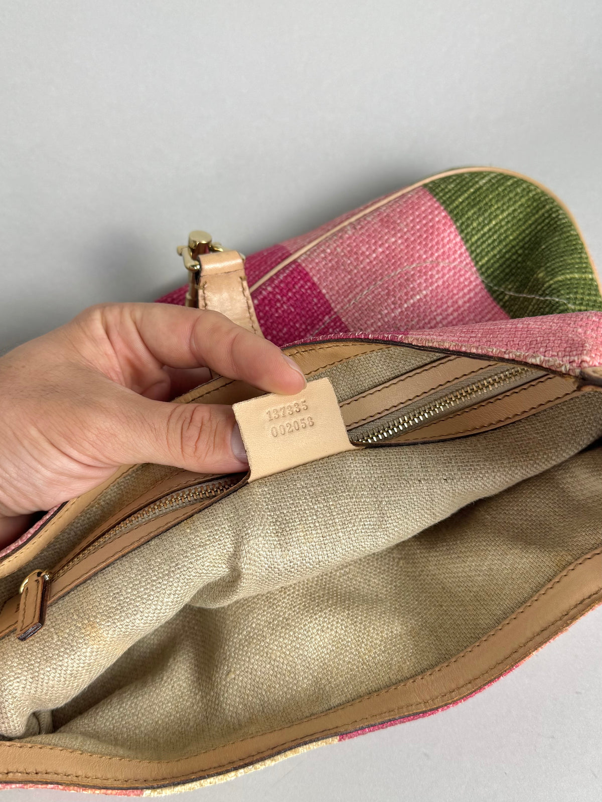 Gucci Jackie O 1961 Raffia and Leather Striped Shoulder