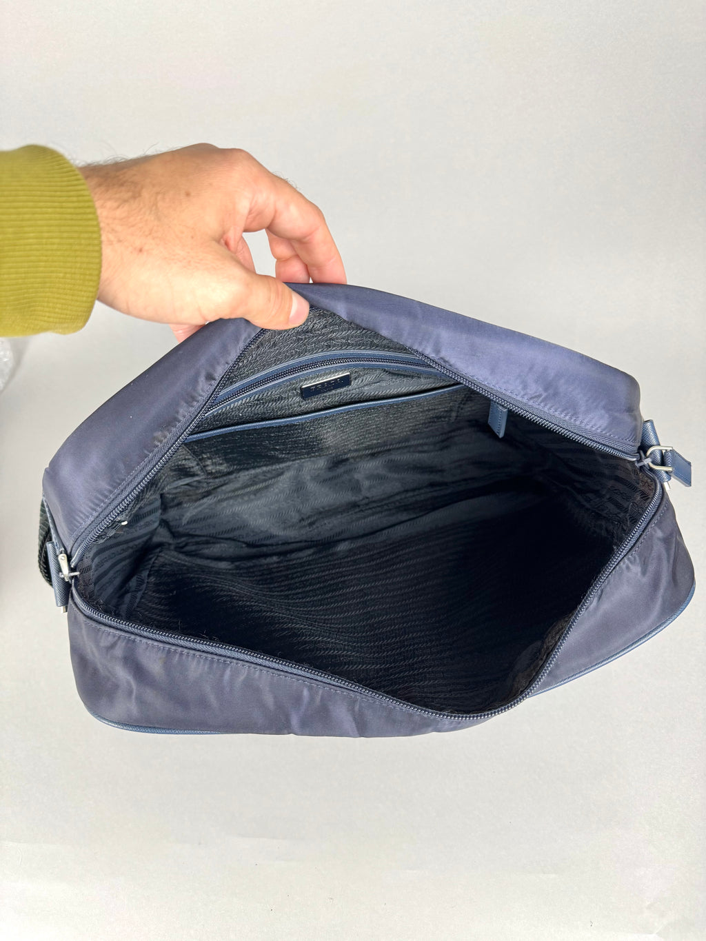 Prada Nylon Messenger Bag Navy