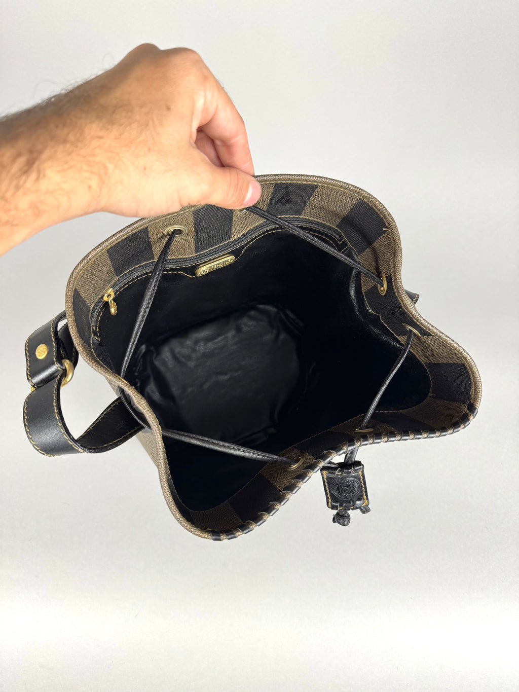 Fendi Jacquard Pequin Bucket