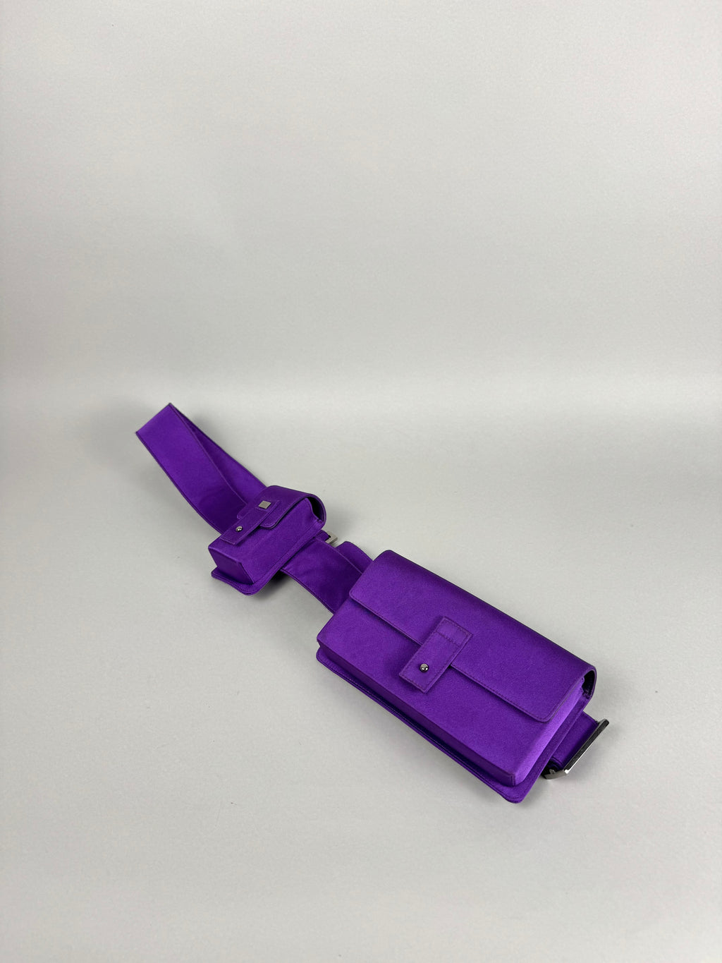 Gucci Tom Ford Runway Purple Satin Pochete Belt Sling
