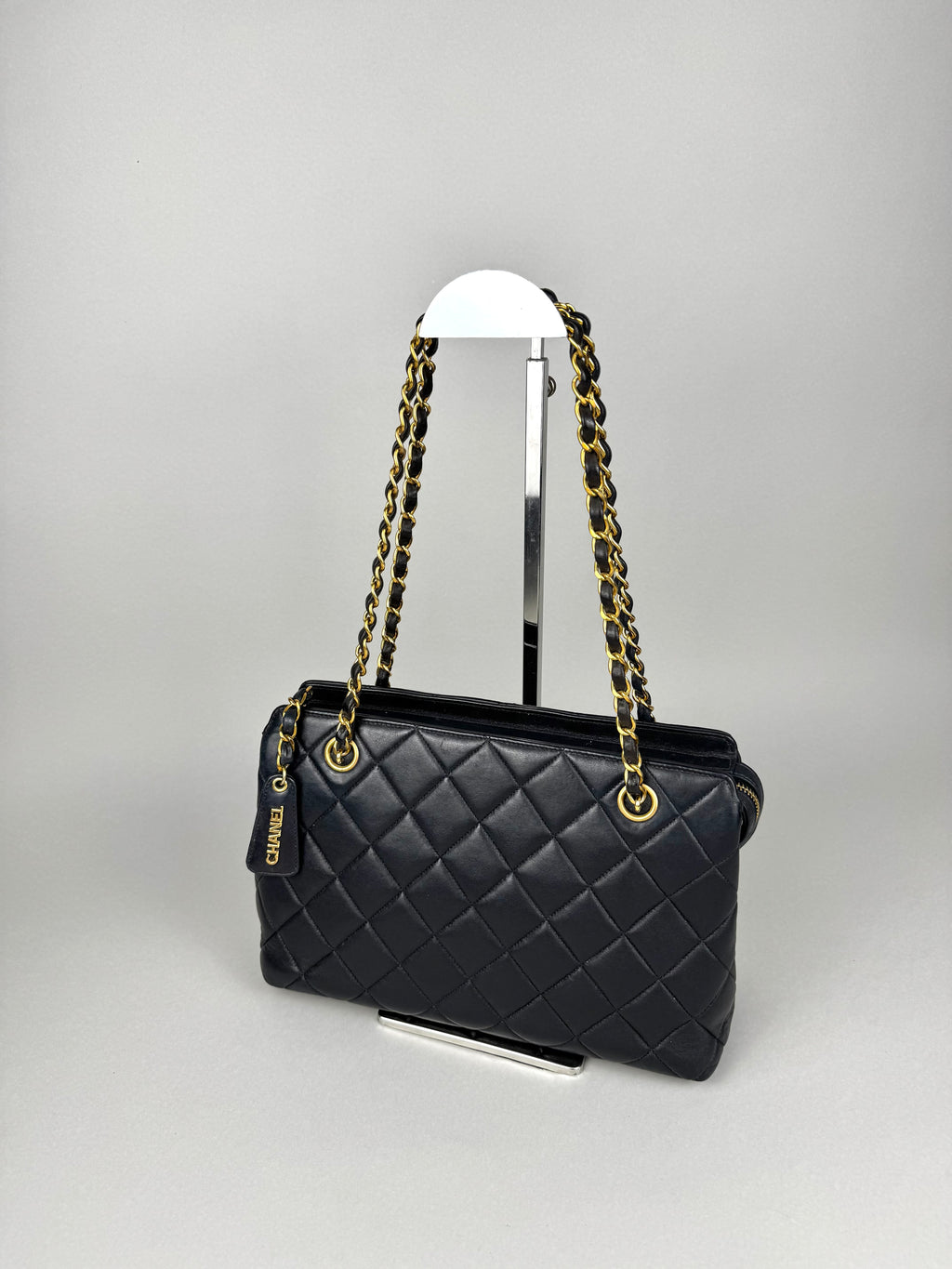 Chanel Matelasse Chain Lambskin Black Leather No. 4 Shoulder