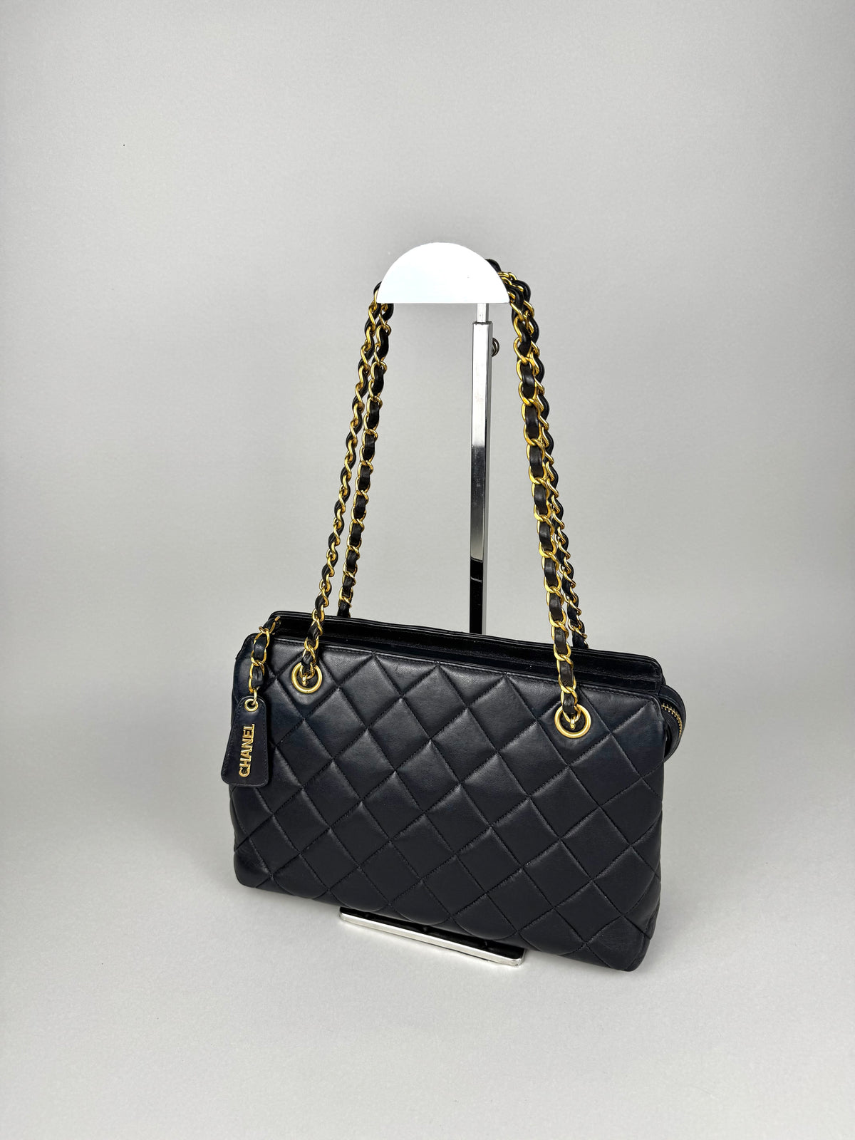 Chanel Matelasse Chain Lambskin Black Leather No. 4 Shoulder