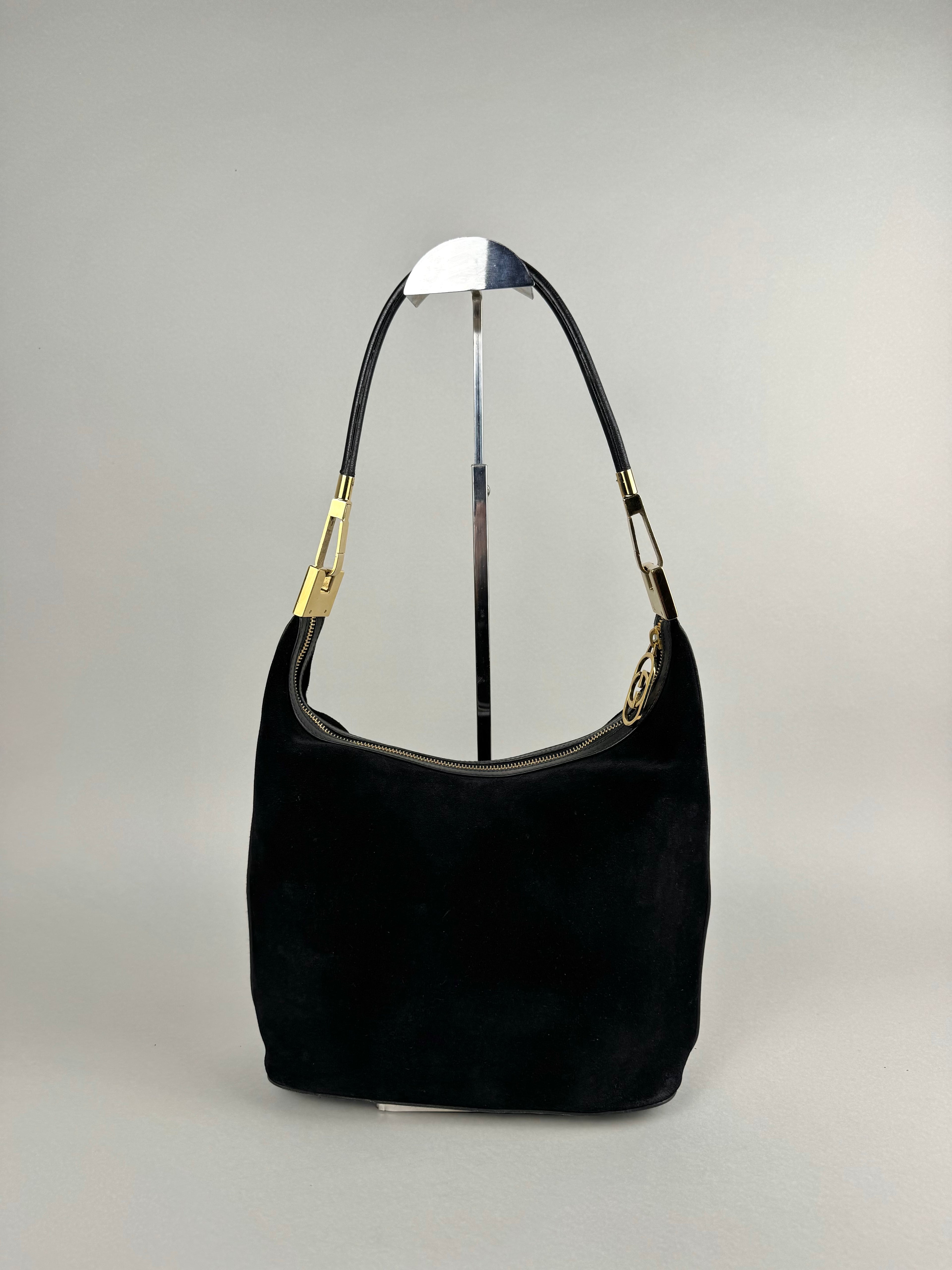 Gucci Black Suede Leather Shoulder