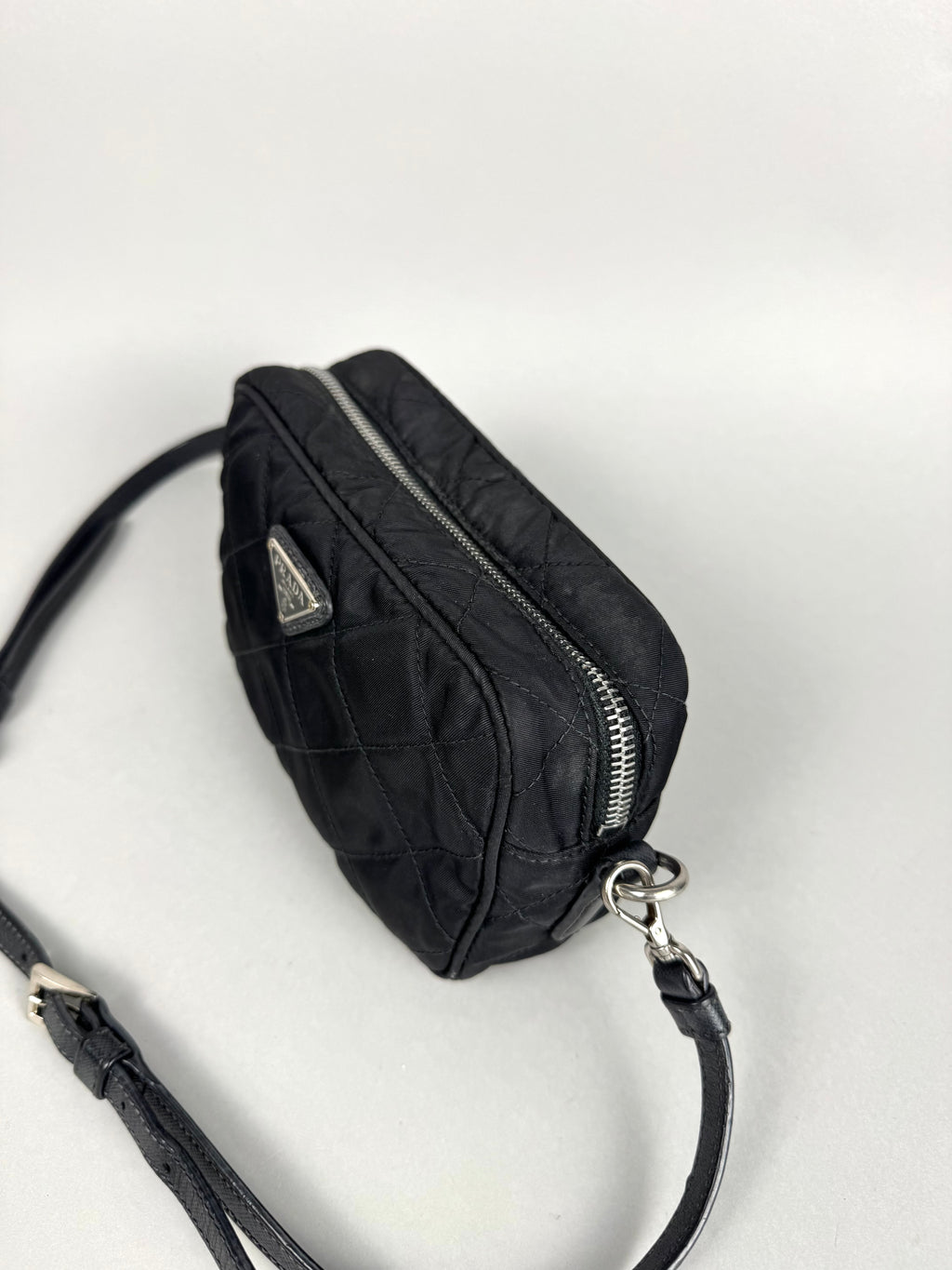 Prada Tessuto Black Nylon Impuntu Quilted Crossbody