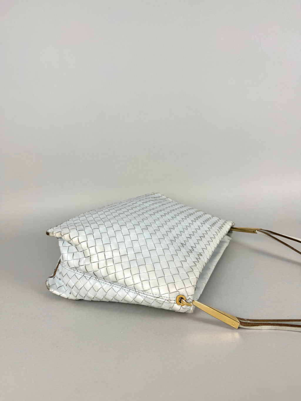 Bottega Veneta Intrecciato Leather Light Blue Shoulder