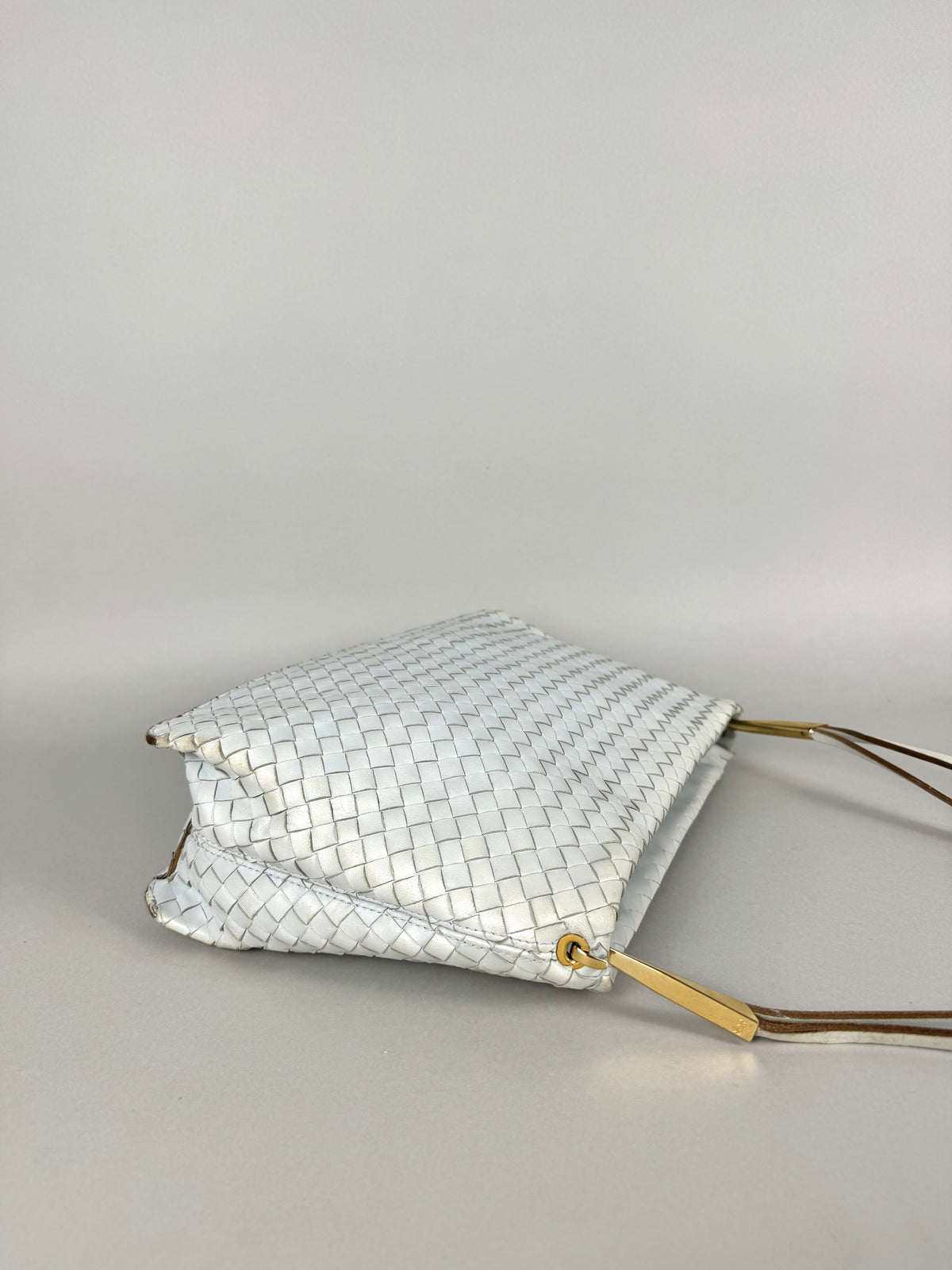 Bottega Veneta Intrecciato Leather Light Blue Shoulder