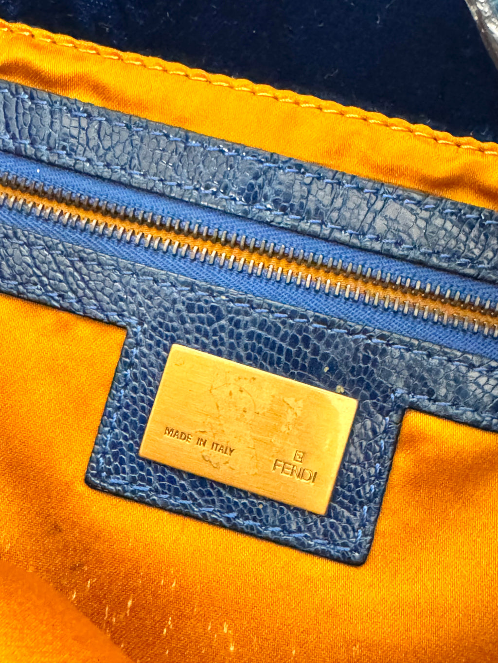 Fendi Baguette Blue Velvet