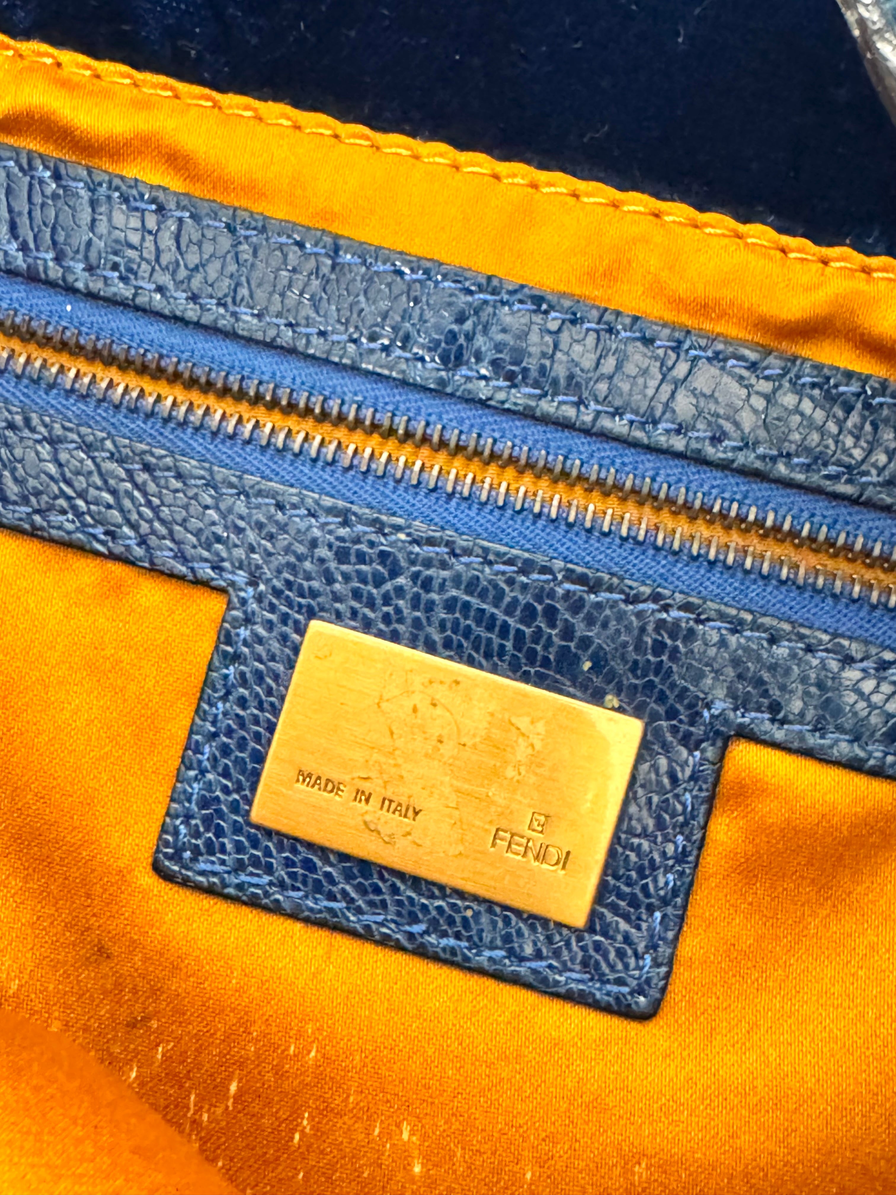 Fendi Baguette Blue Velvet