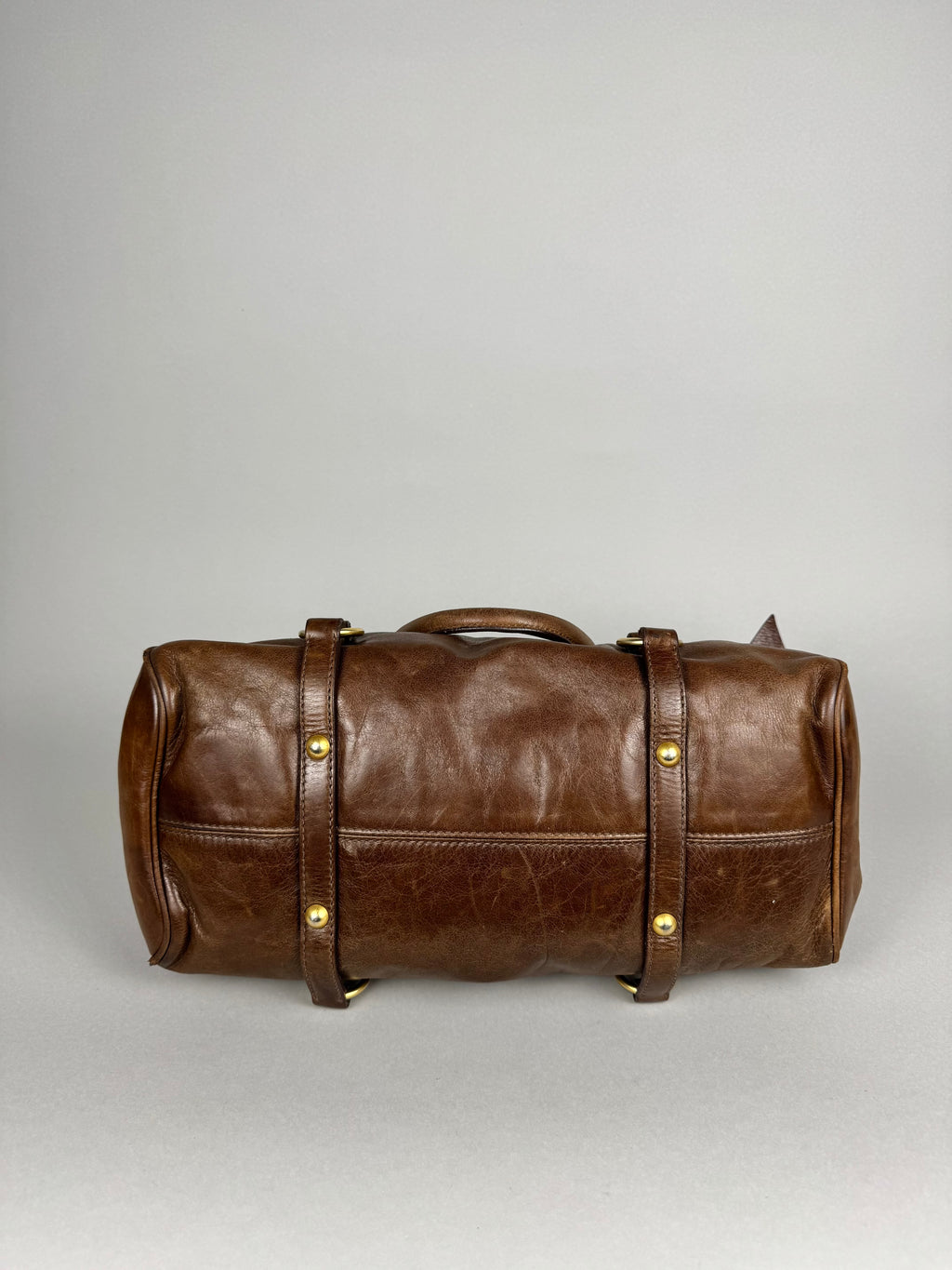 Miu Miu Lux Bow Vitello Leather Brown Tote