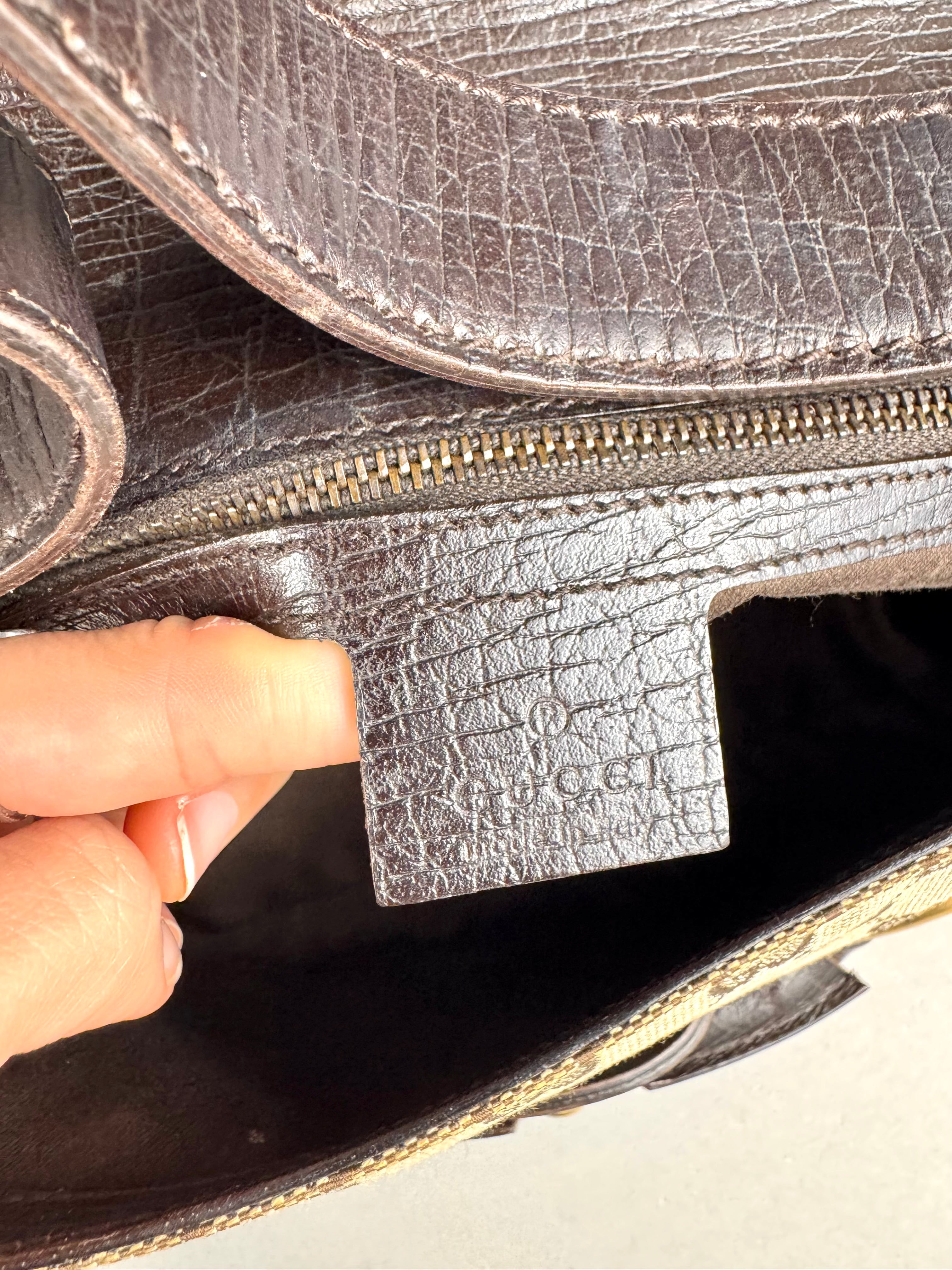 Gucci Monogram Horsebit Chain Flap Brown
